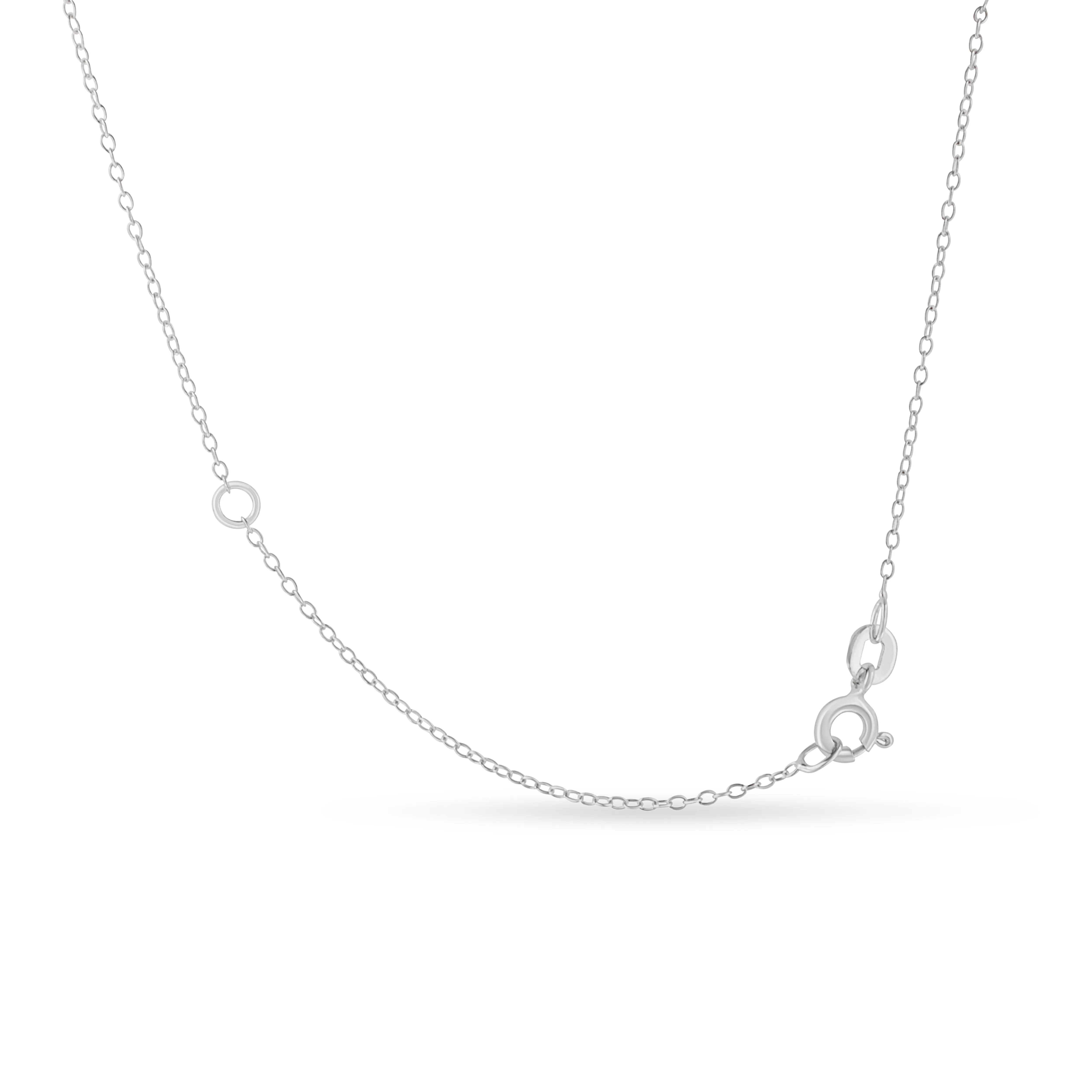 .925 Sterling Silver Treated Color Diamond Bezel Solitaire 18 Pendant Necklace