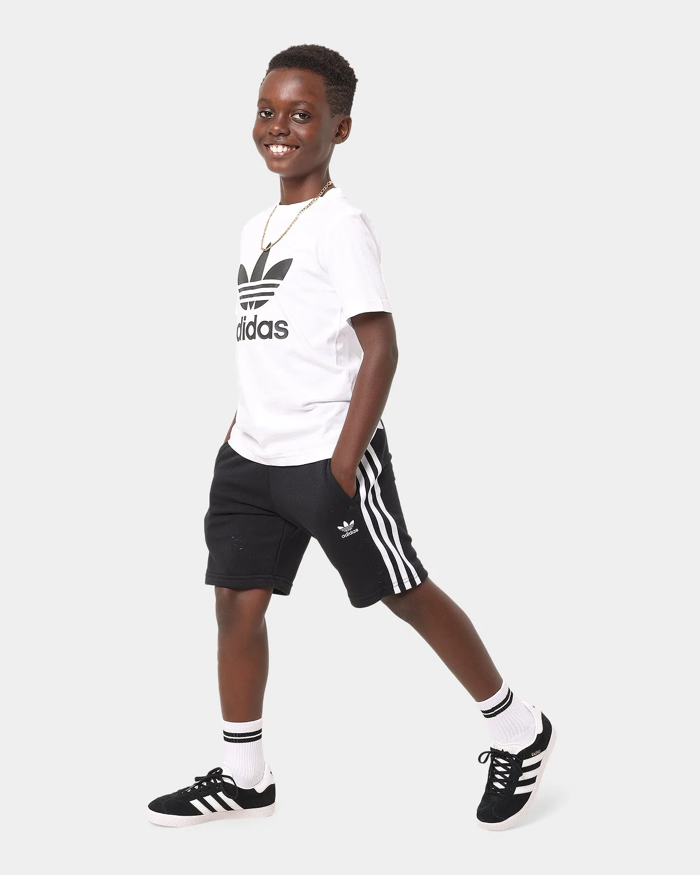 Adidas Kid's Adicolour Shorts and T-Shirt Set White/Black