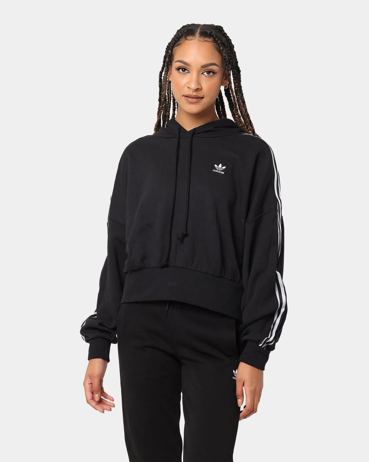 Adidas Women's Satin Stripe Hoodie Black