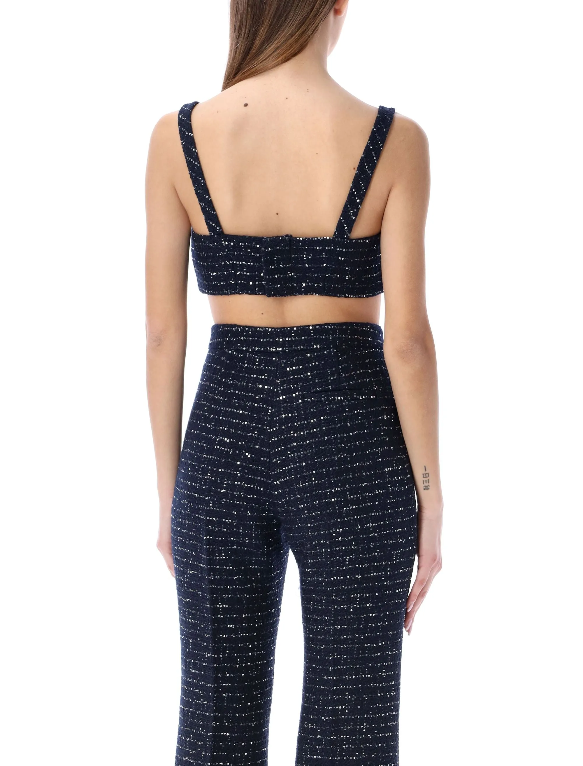Alessandra Rich Sequin Detailed Bralette Top