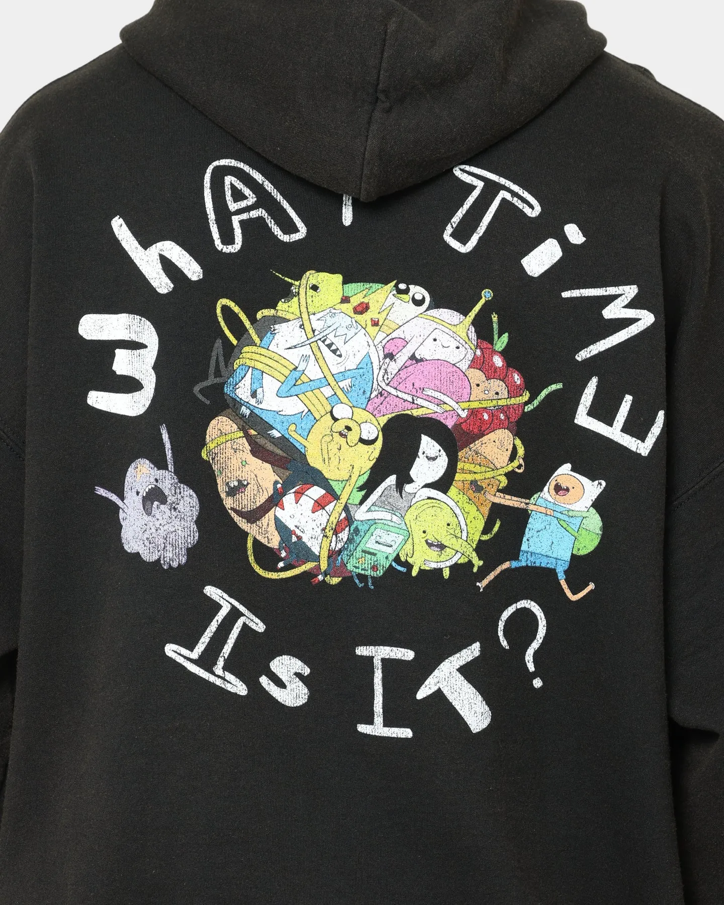 American Thrift X Adventure Time What Time Is It Vintage Hoodie Black Wash
