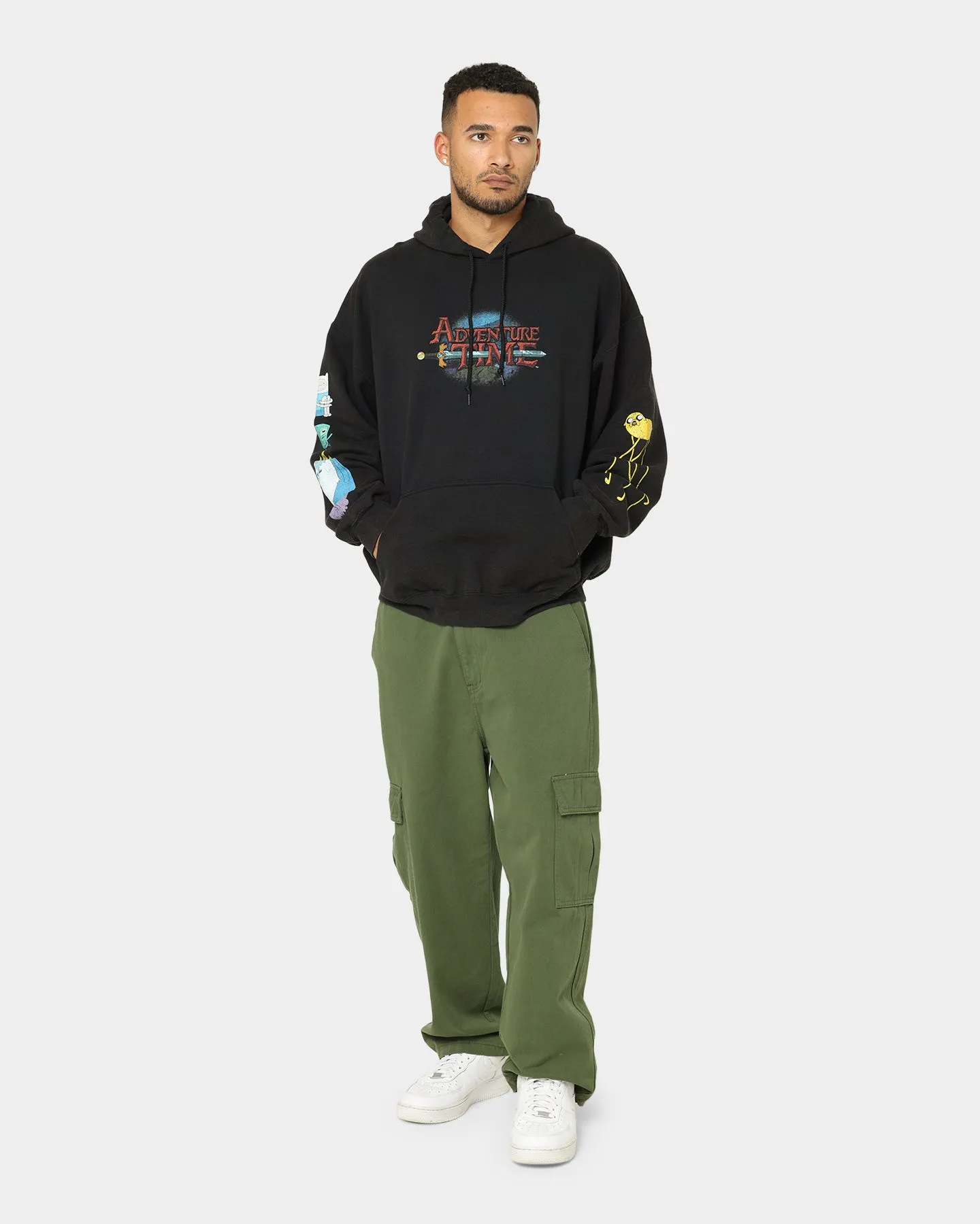 American Thrift X Adventure Time What Time Is It Vintage Hoodie Black Wash