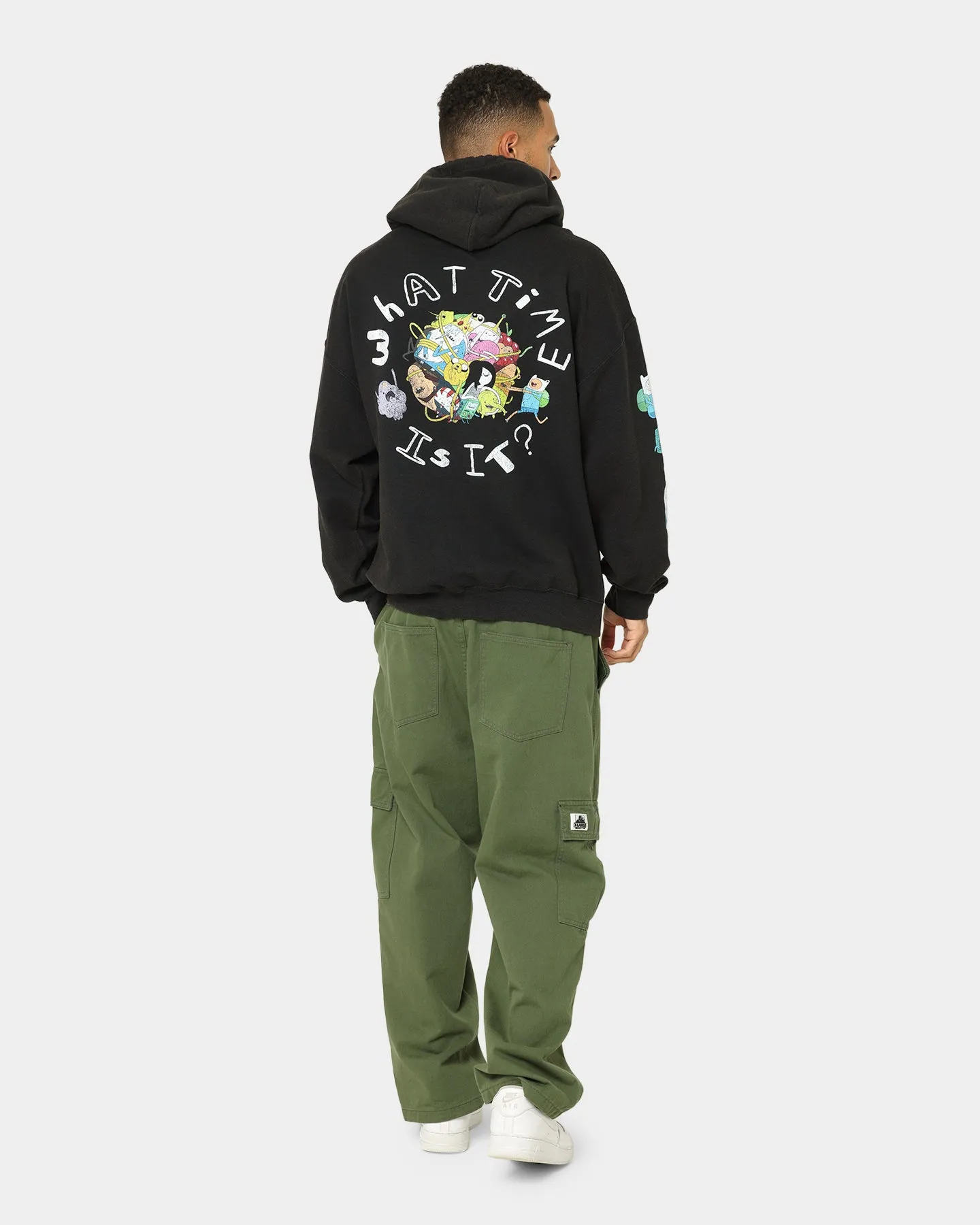 American Thrift X Adventure Time What Time Is It Vintage Hoodie Black Wash
