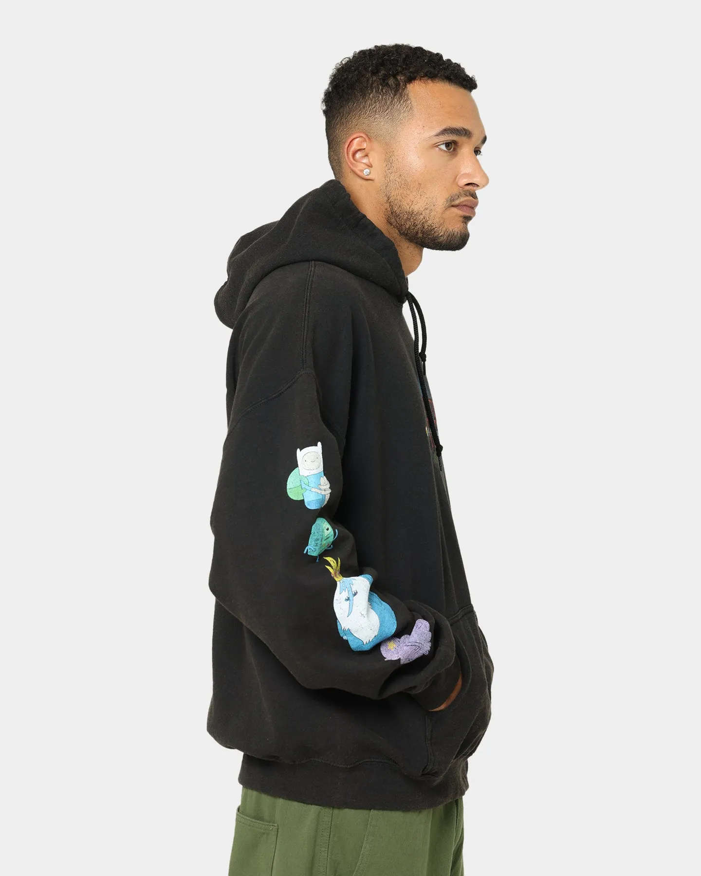 American Thrift X Adventure Time What Time Is It Vintage Hoodie Black Wash