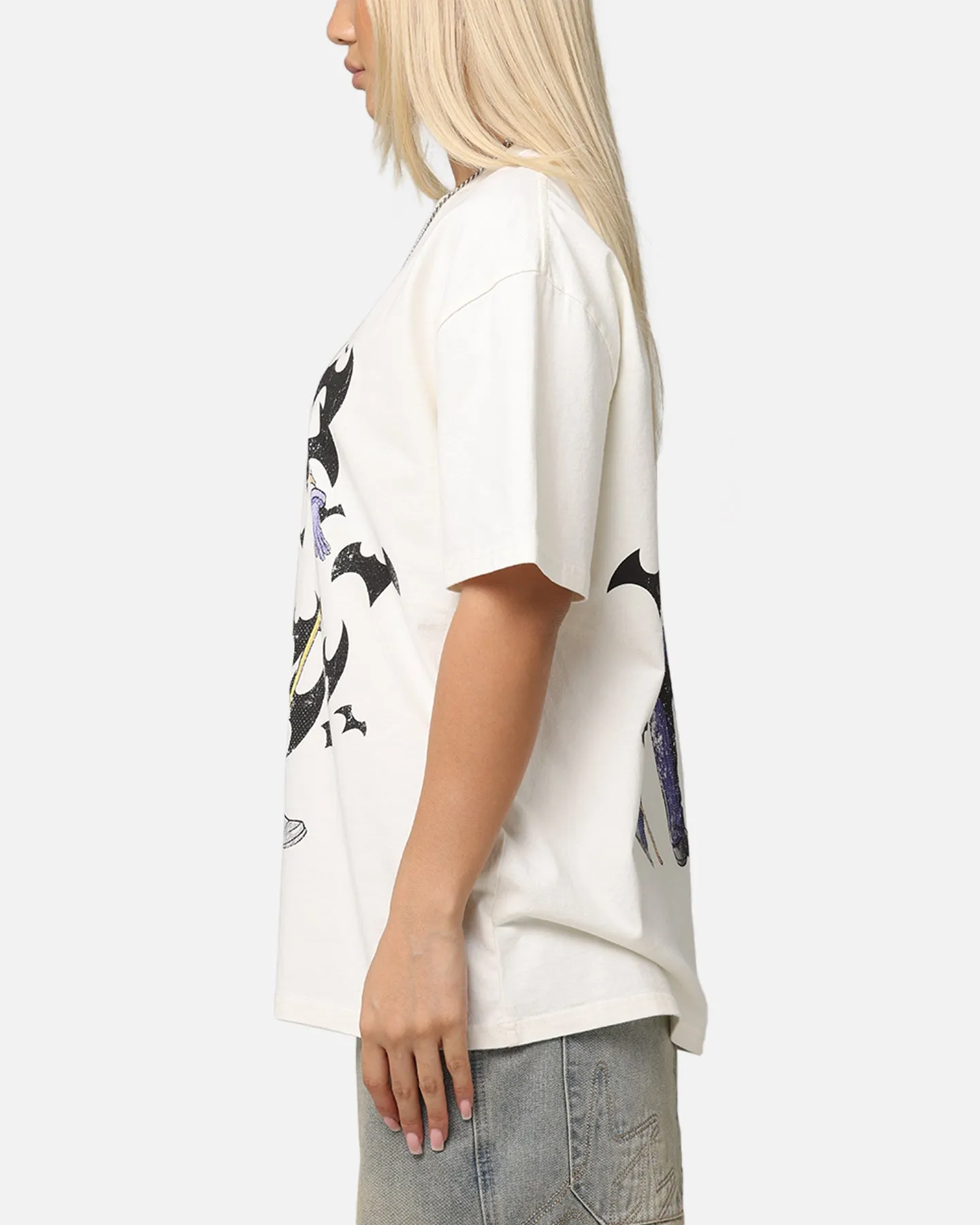 American Thrift X DC Batman The Joker Cane Heavy T-Shirt Off White