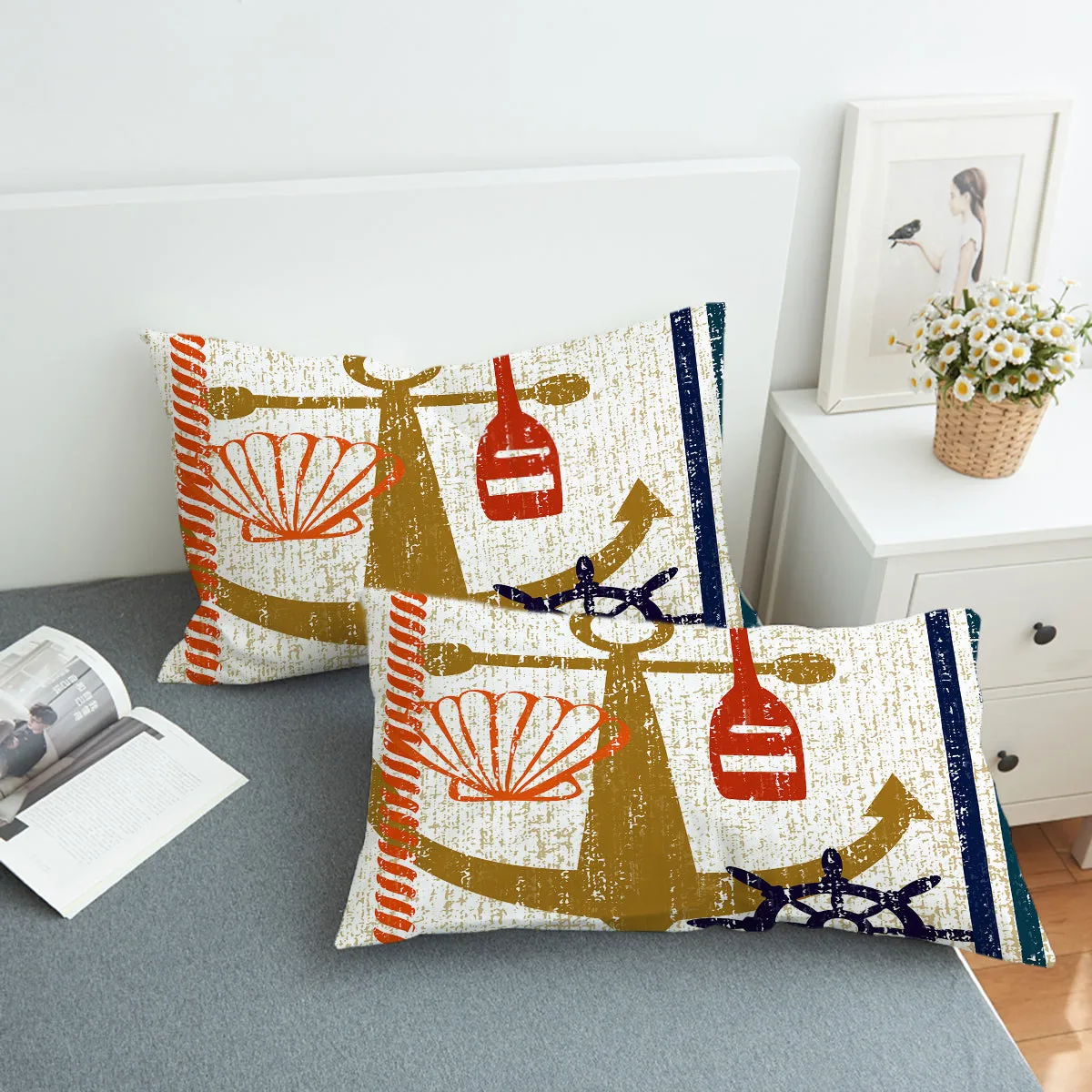 Beachy Anchor Bedding Set