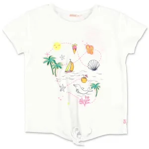 Billieblush Printed Knit-Detailed T-Shirt