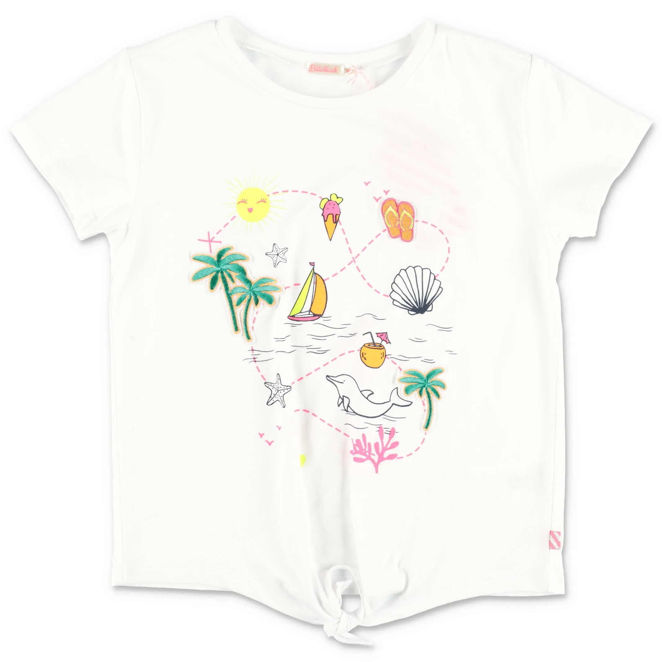 Billieblush Printed Knit-Detailed T-Shirt