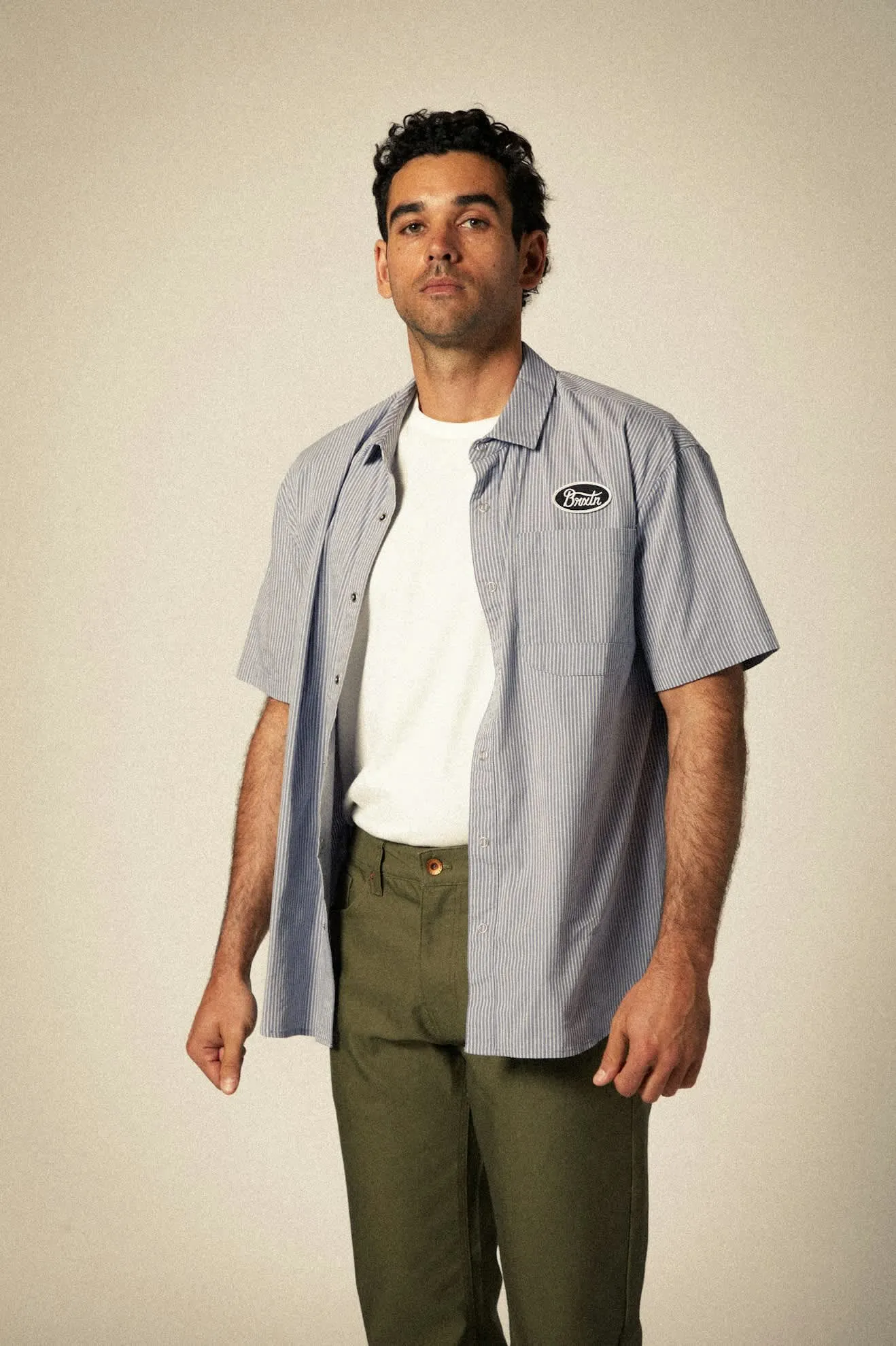 Builders Auto S/S Shirt - Twilight Blue/White Stripe