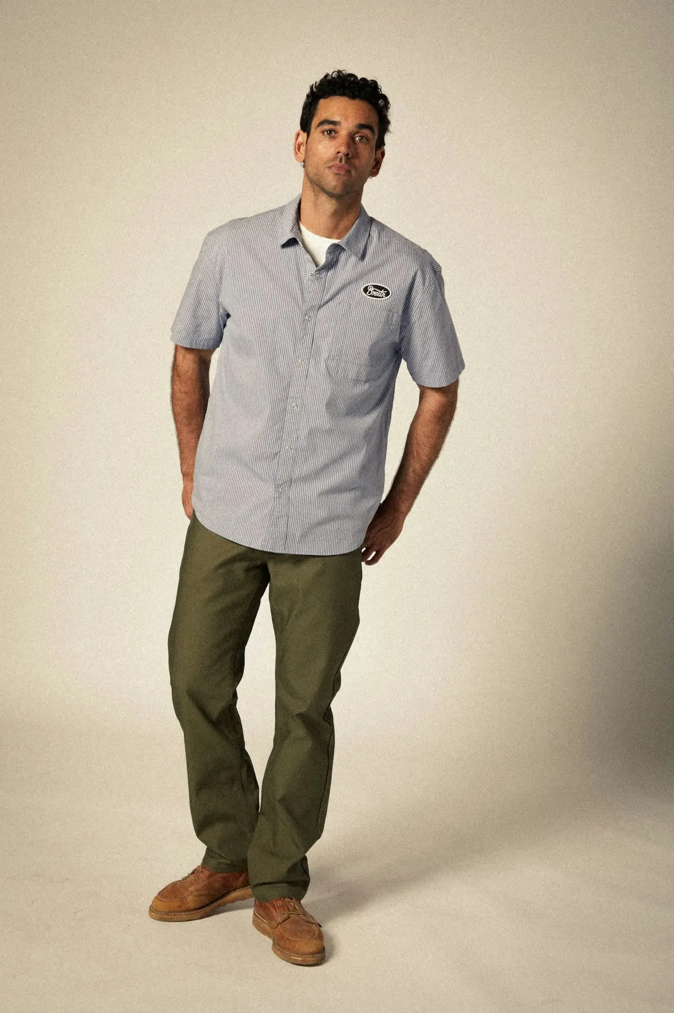 Builders Auto S/S Shirt - Twilight Blue/White Stripe