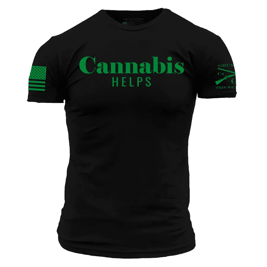 Cannabis Helps T-Shirt - Black