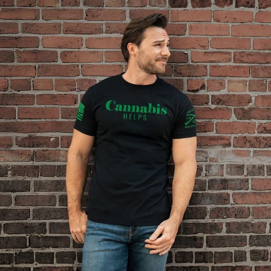 Cannabis Helps T-Shirt - Black