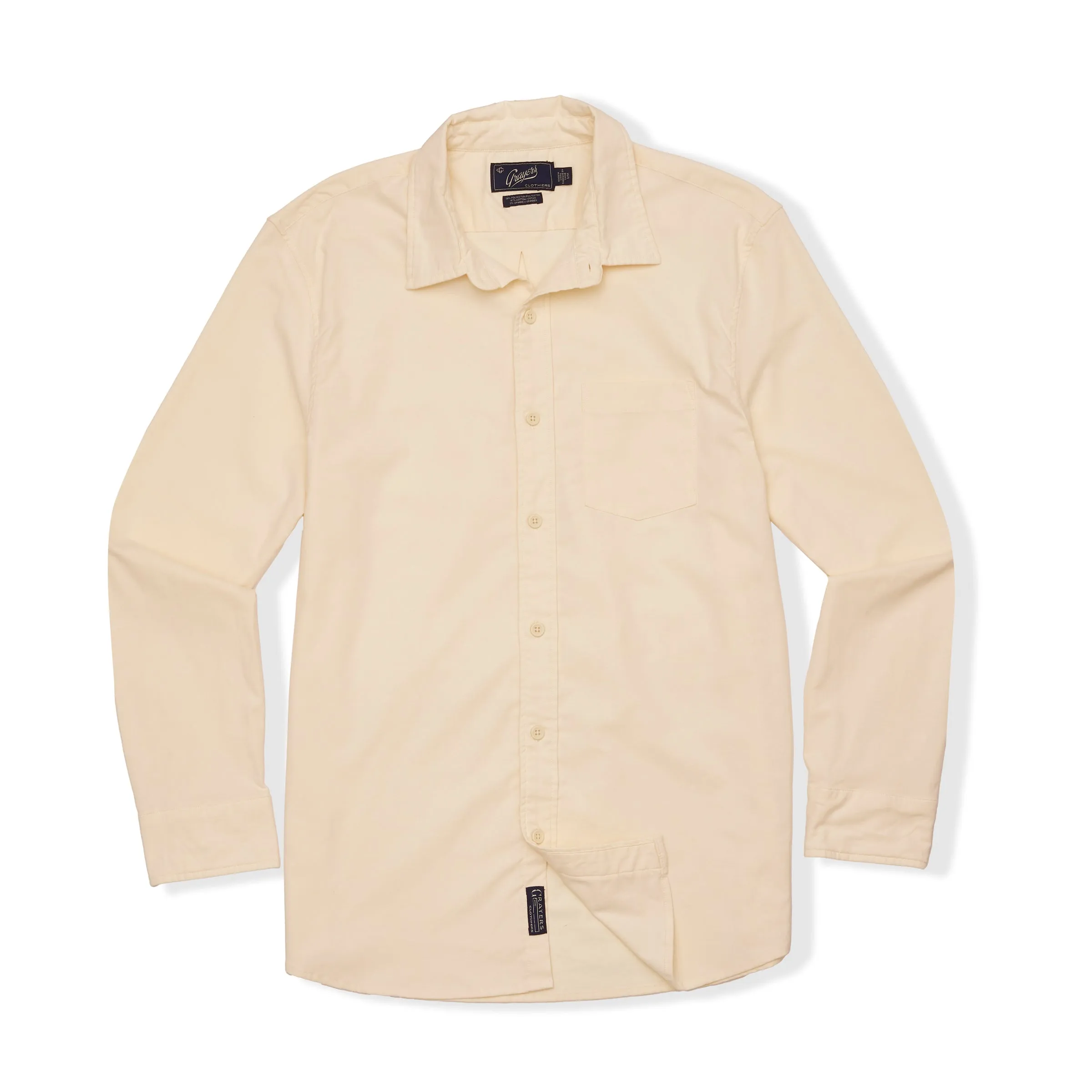 Charles Stretch Oxford Shirt - Cream