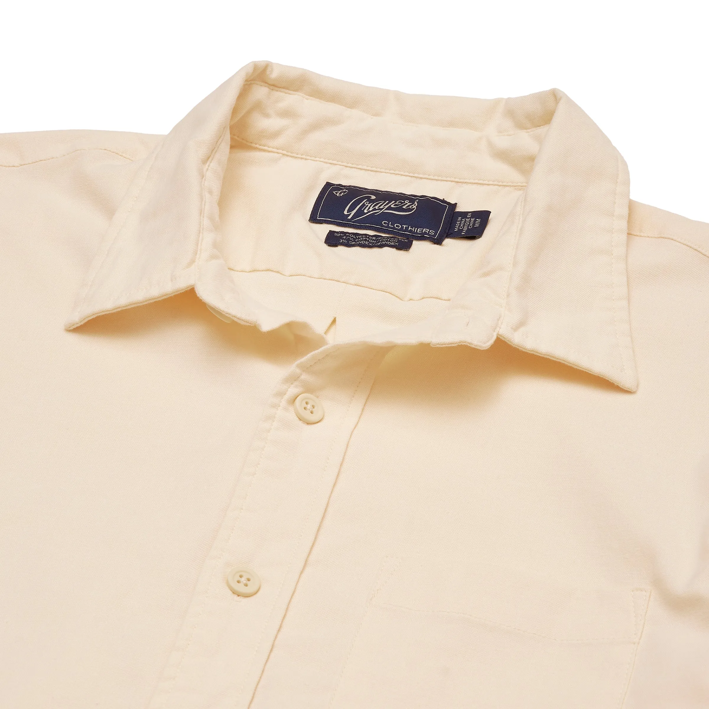 Charles Stretch Oxford Shirt - Cream