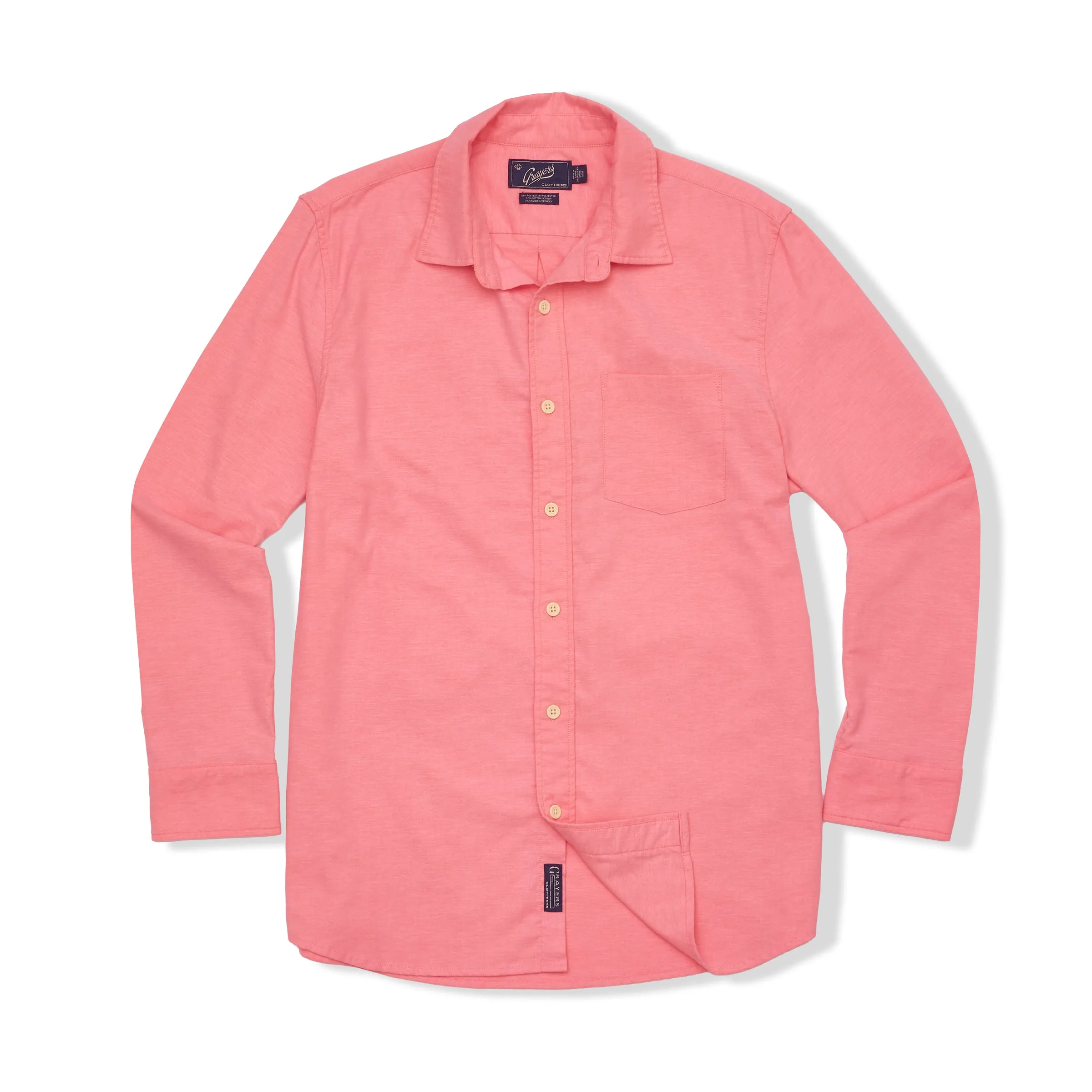 Charles Stretch Oxford Shirt - Red