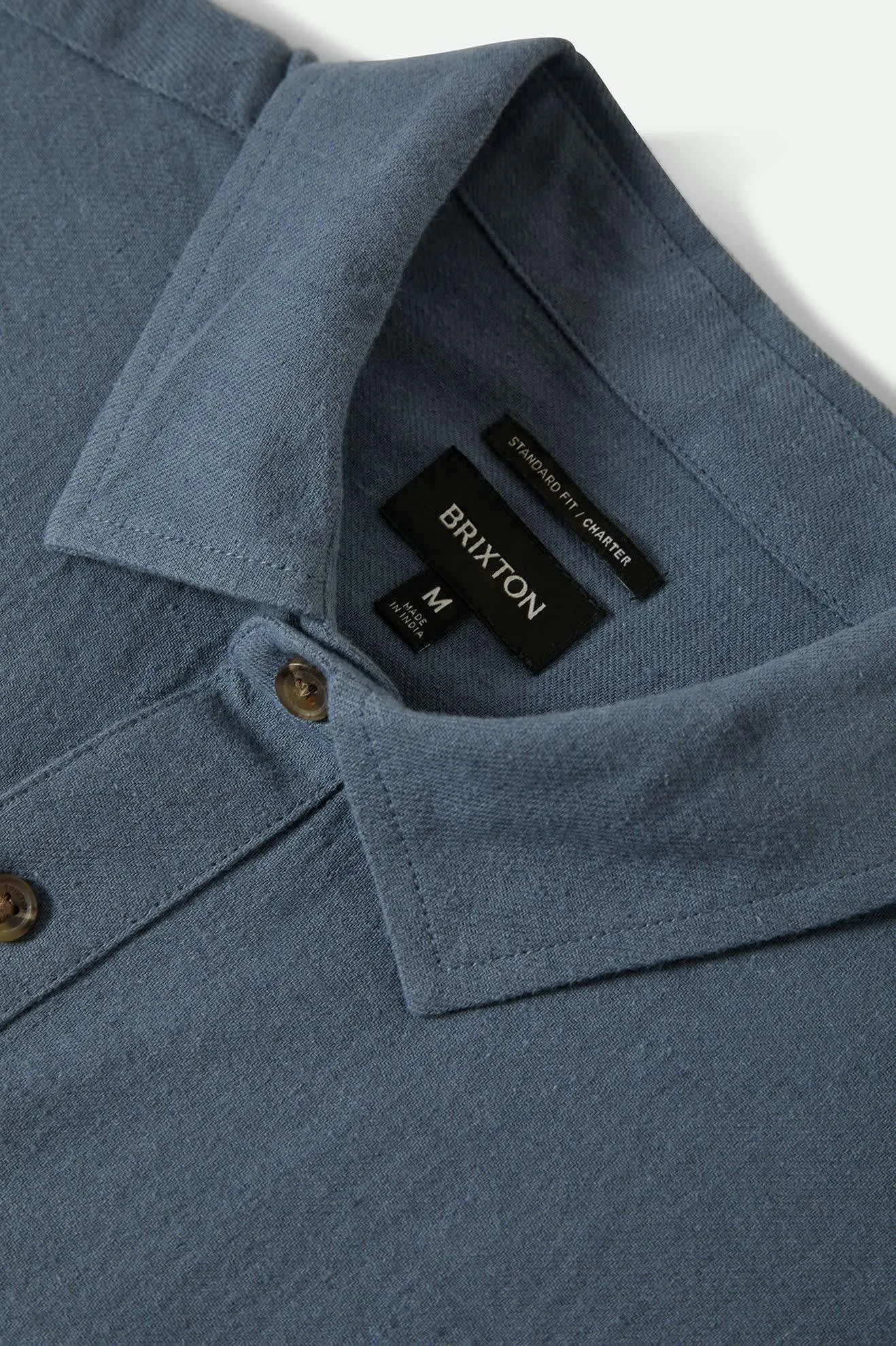 Charter Organic Cotton Linen Blend S/S Shirt - Azure Blue