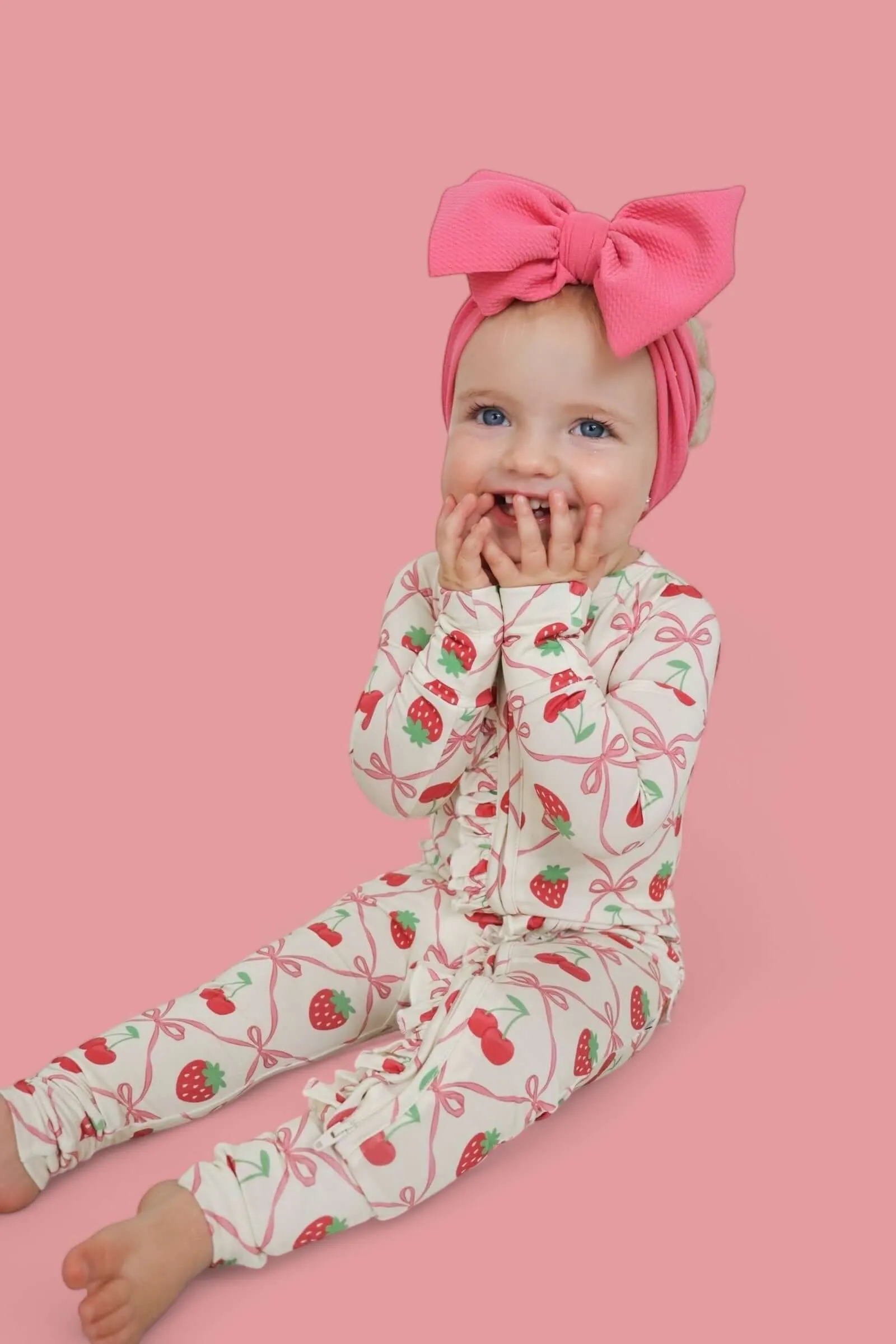 Cherry Bow Berry Dream Ruffle Romper