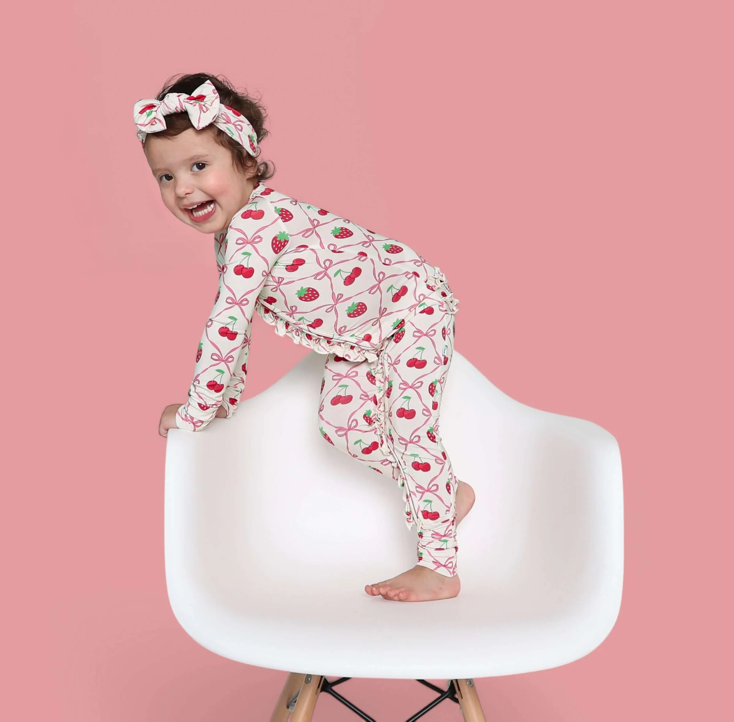 Cherry Bow Berry Dream Ruffle Romper