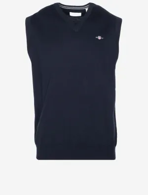 Classic Cotton Slipover Vest Evening Blue
