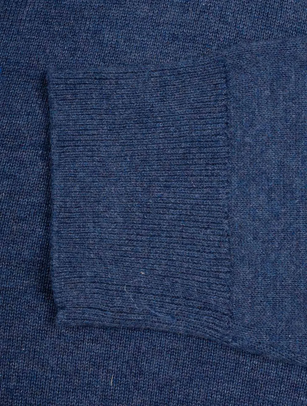 Classic Cotton V-Neck Sweater Dark Jeansblue Melange