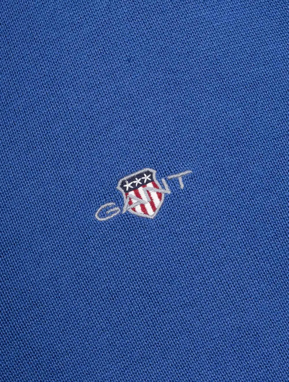 Classic Cotton V-Neck Sweater Rich Blue