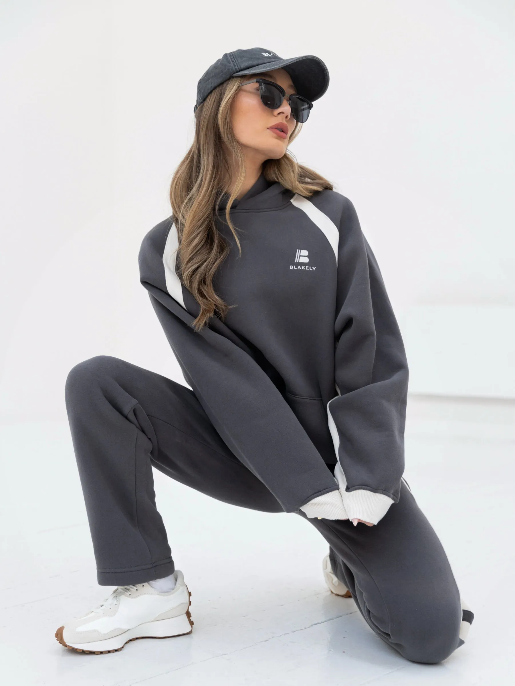 Classic Panel Oversized Hoodie - Charcoal