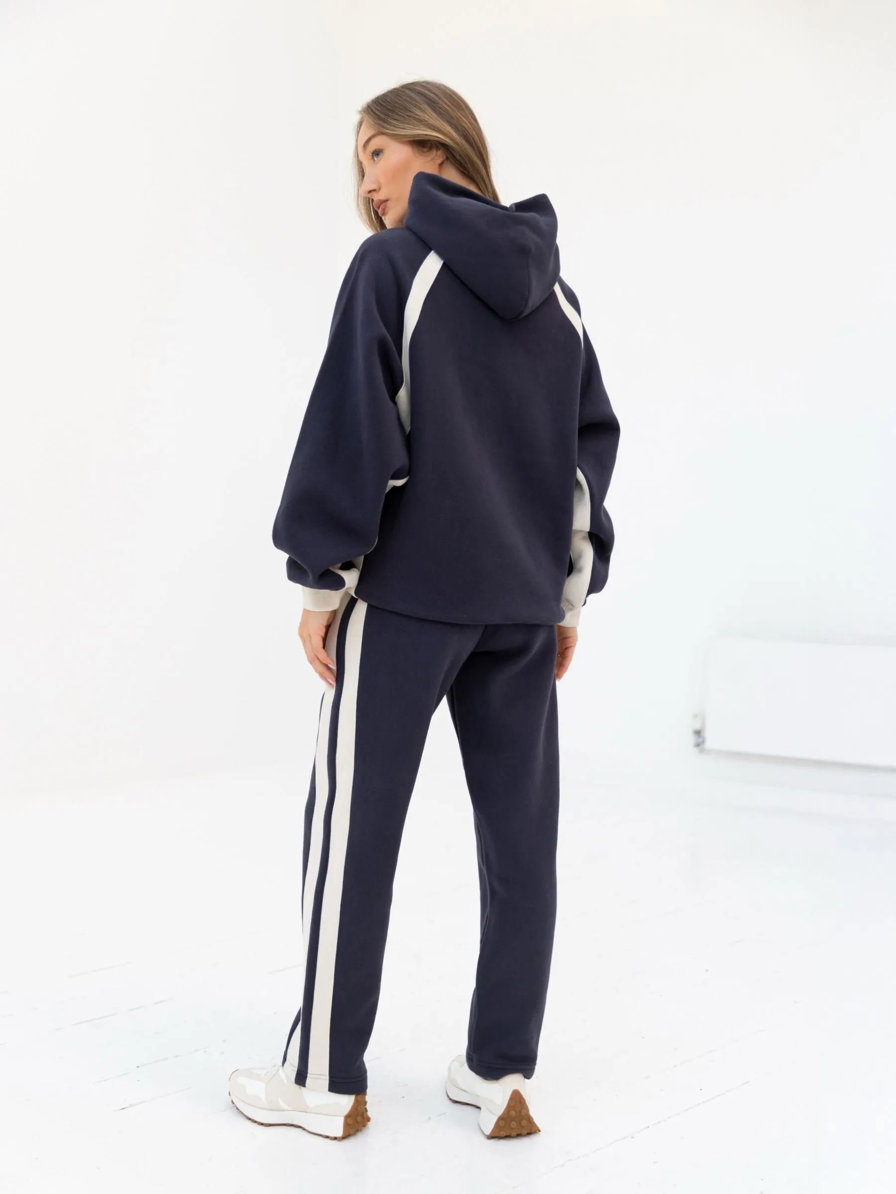 Classic Panel Oversized Hoodie - True Navy