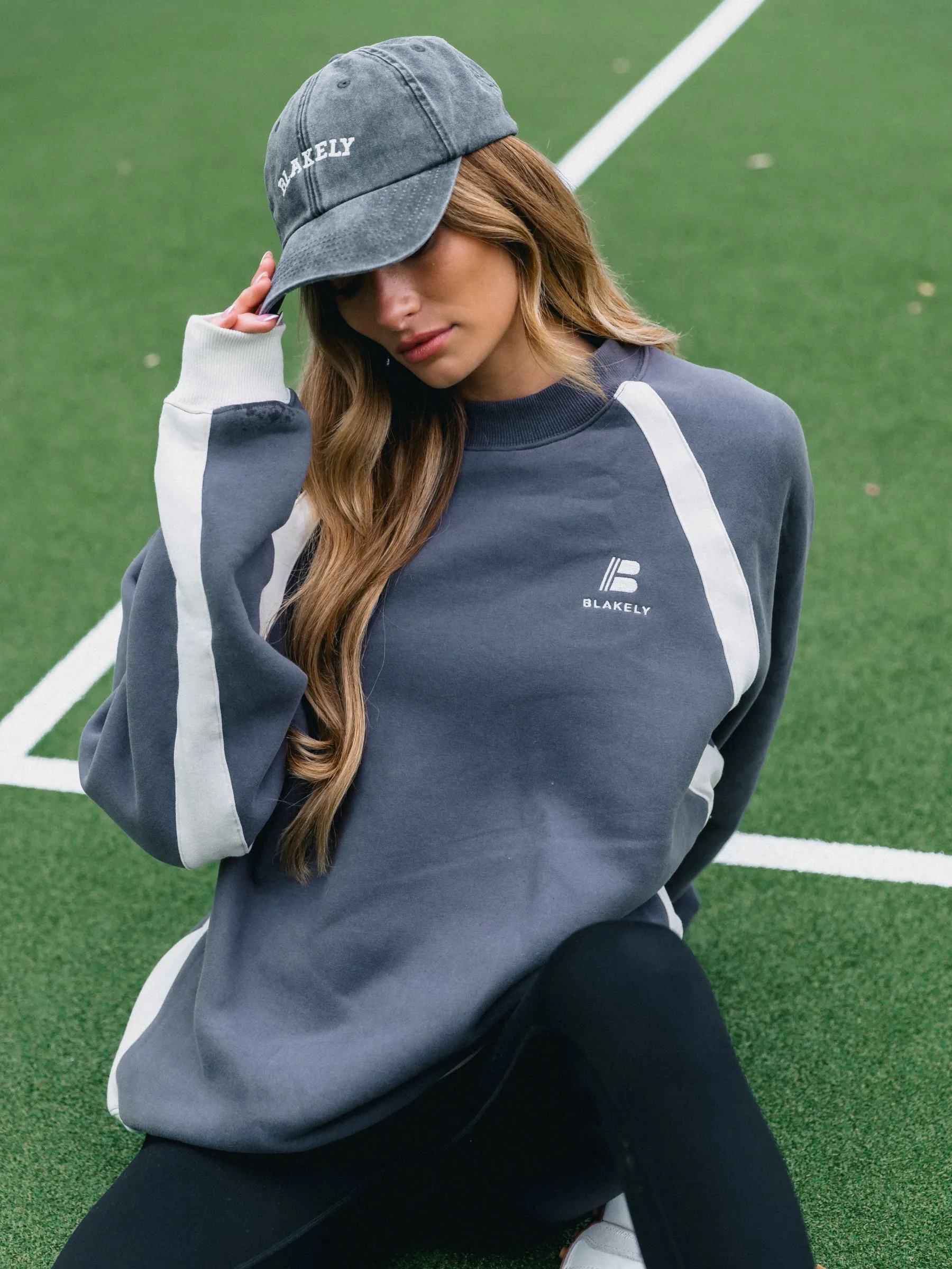 Classic Panel Oversized Sweater - Charcoal