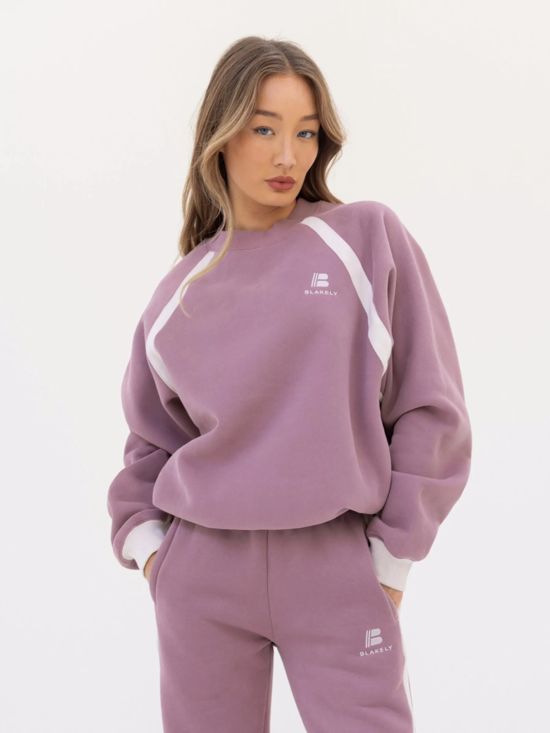 Classic Panel Oversized Sweater - Dusty Pink