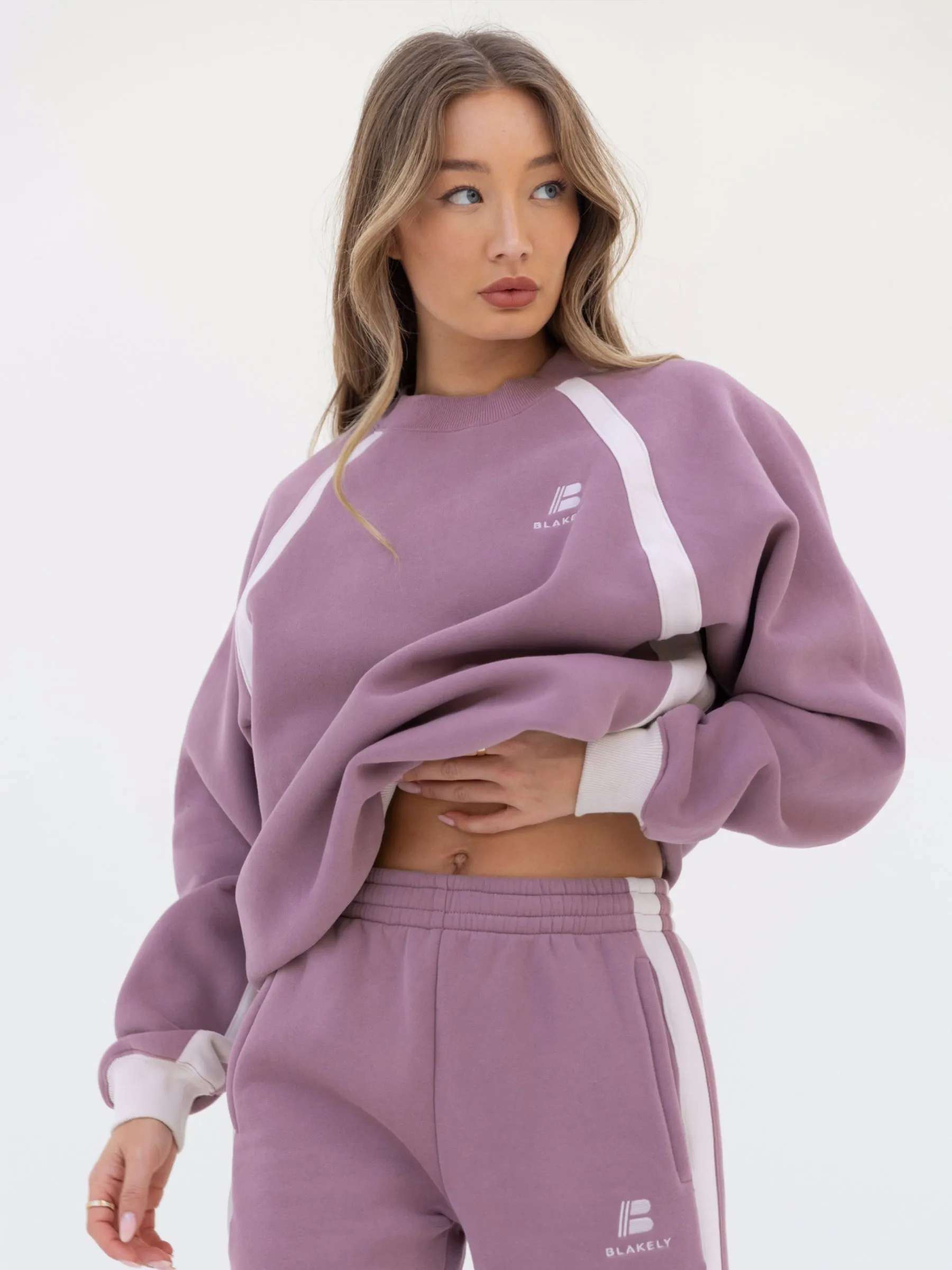 Classic Panel Oversized Sweater - Dusty Pink