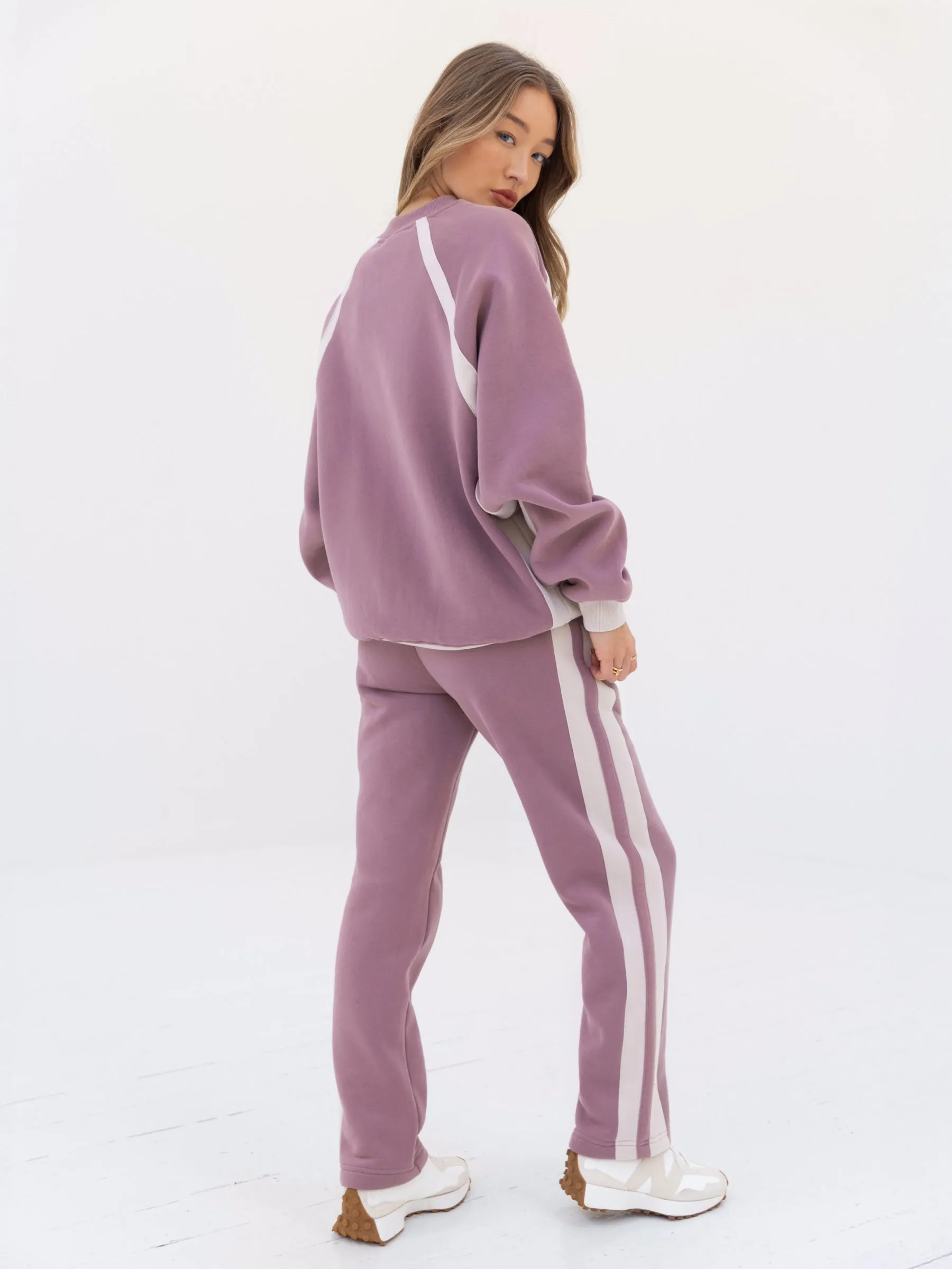 Classic Panel Oversized Sweater - Dusty Pink