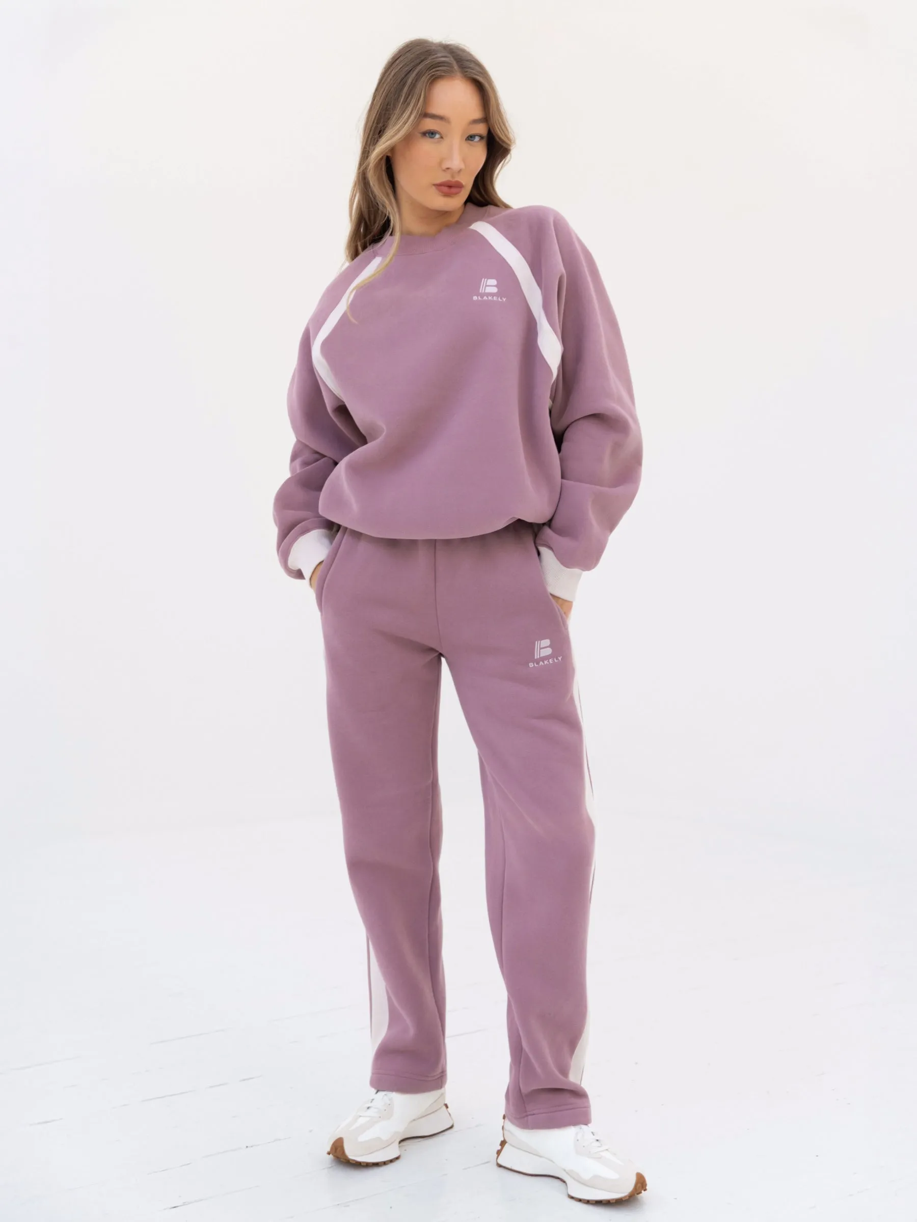 Classic Panel Oversized Sweater - Dusty Pink
