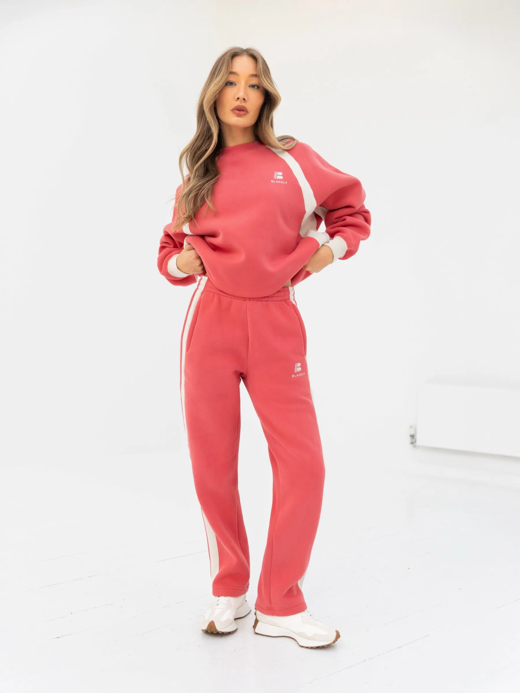 Classic Panel Oversized Sweater - Raspberry
