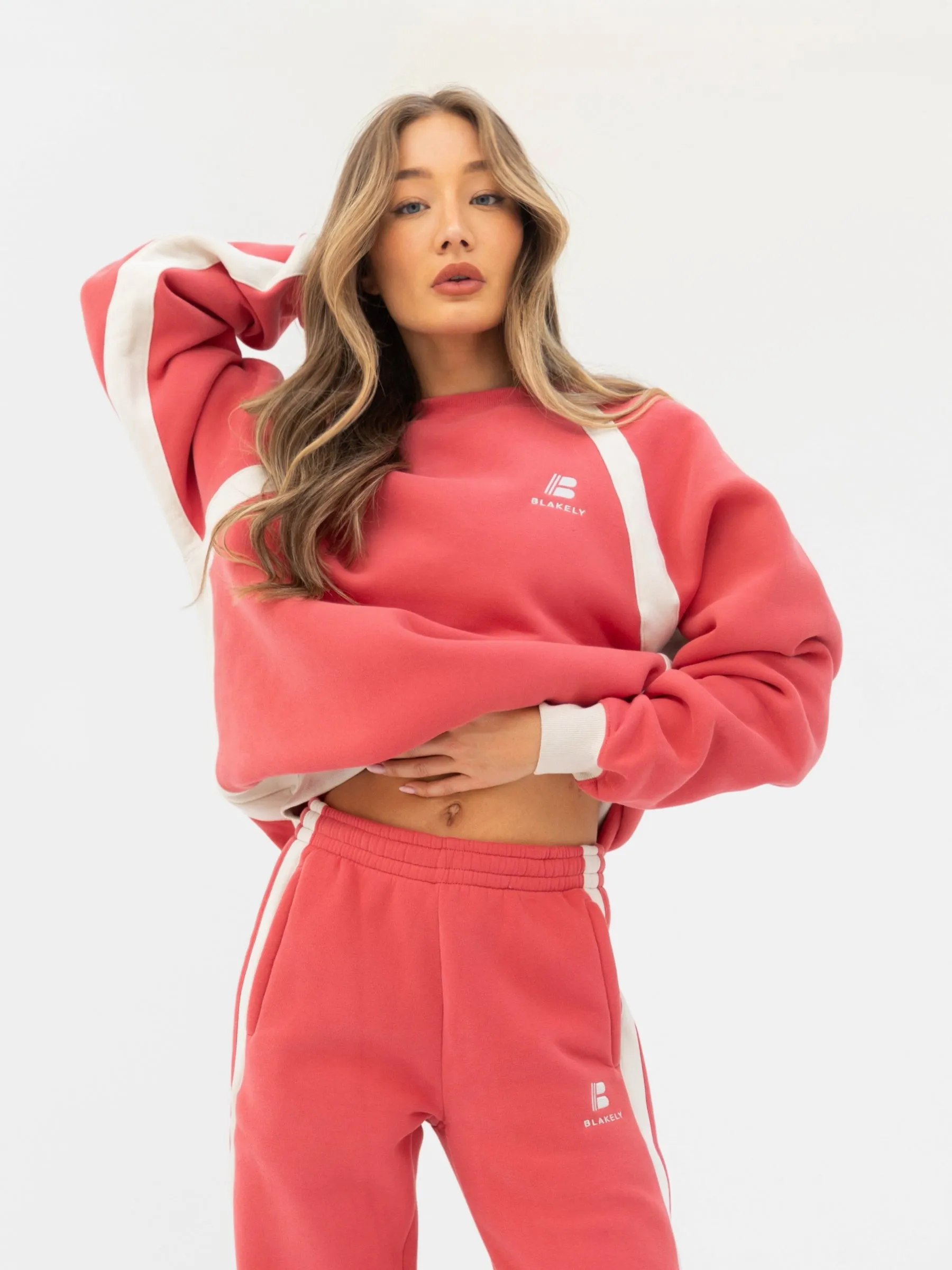 Classic Panel Oversized Sweater - Raspberry