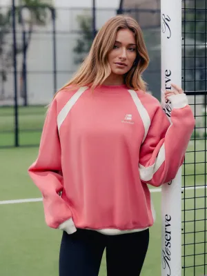 Classic Panel Oversized Sweater - Raspberry