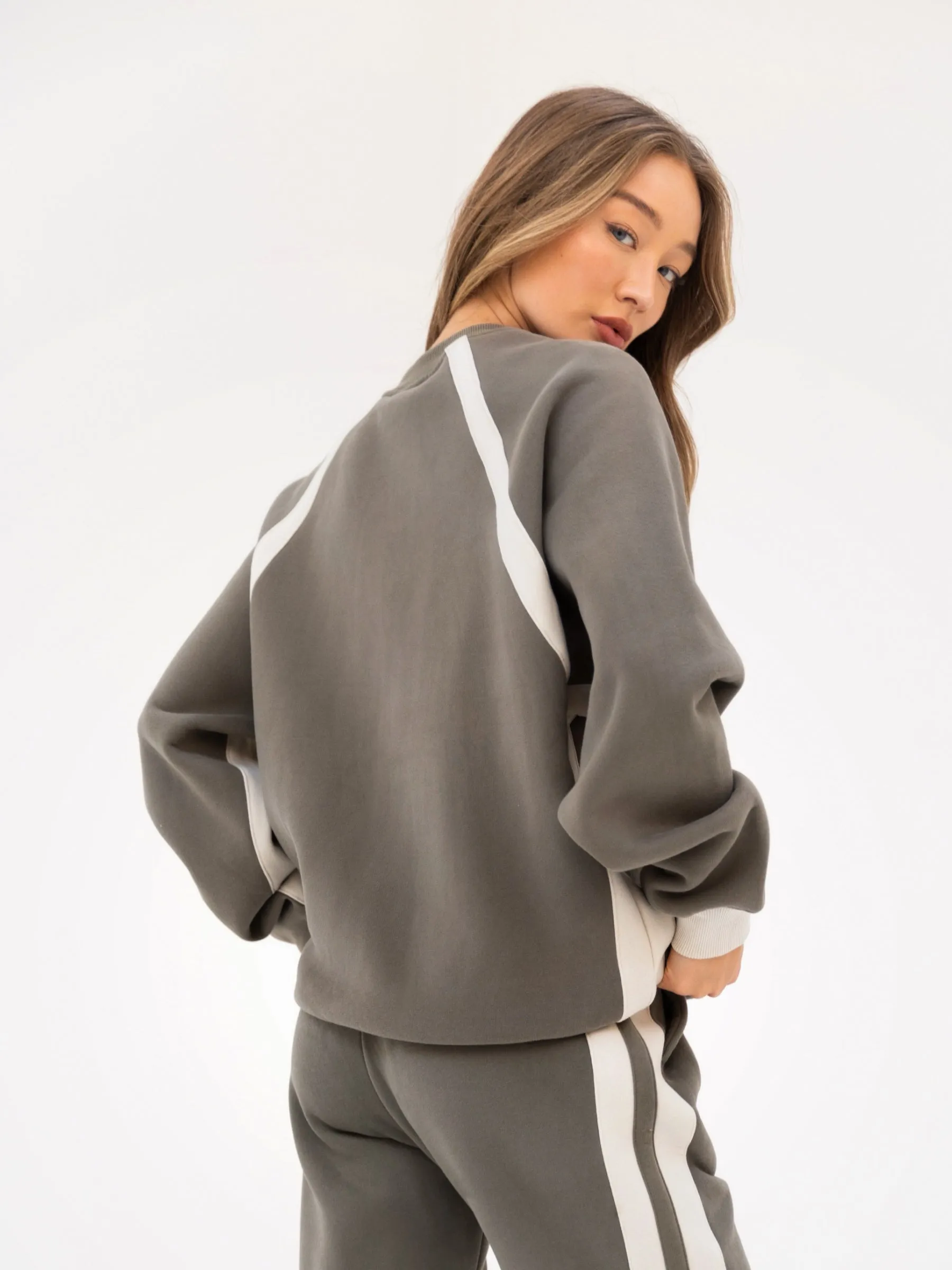 Classic Panel Oversized Sweater - Safari Green
