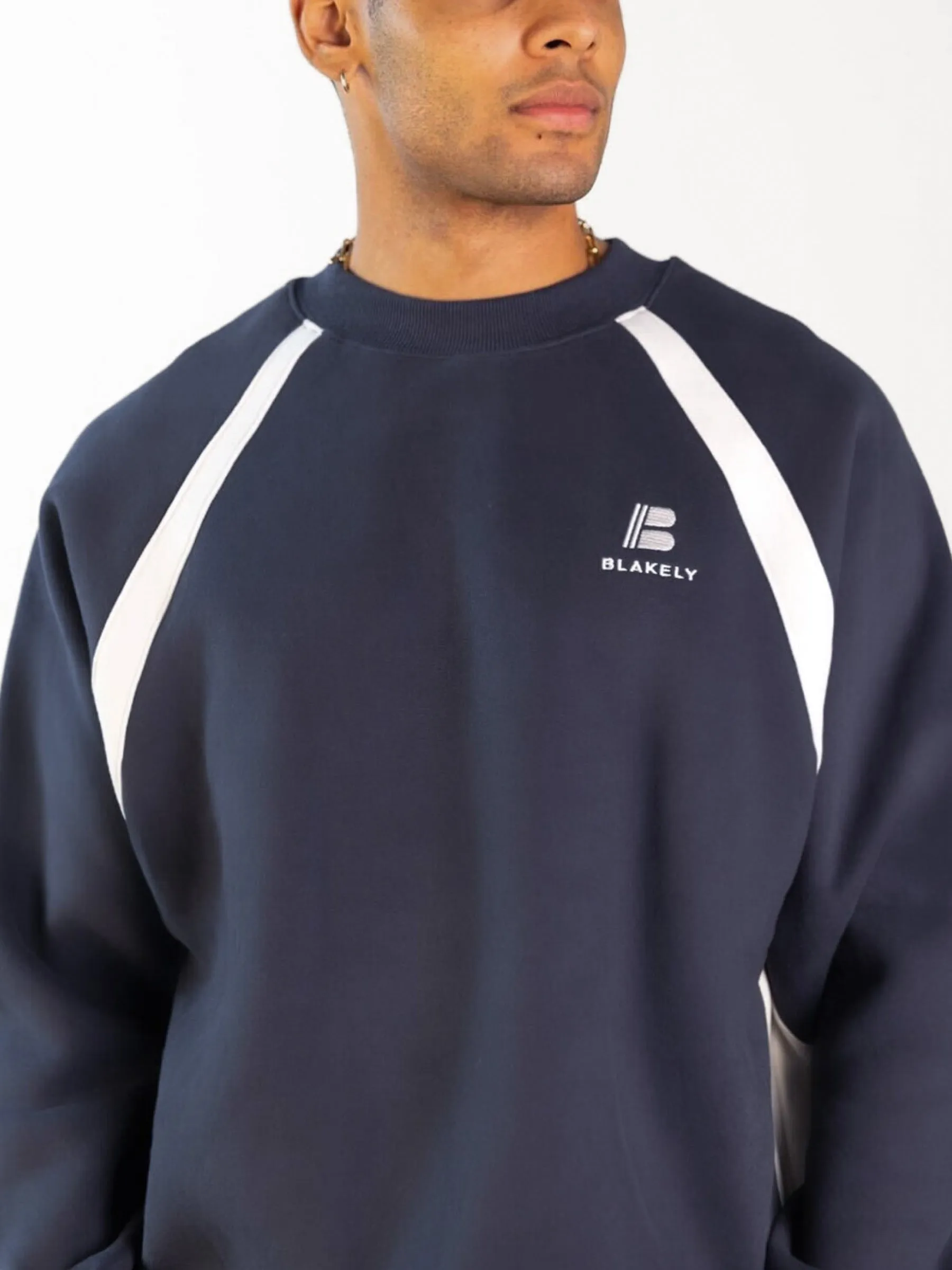 Classic Panel Relaxed Sweater - True Navy
