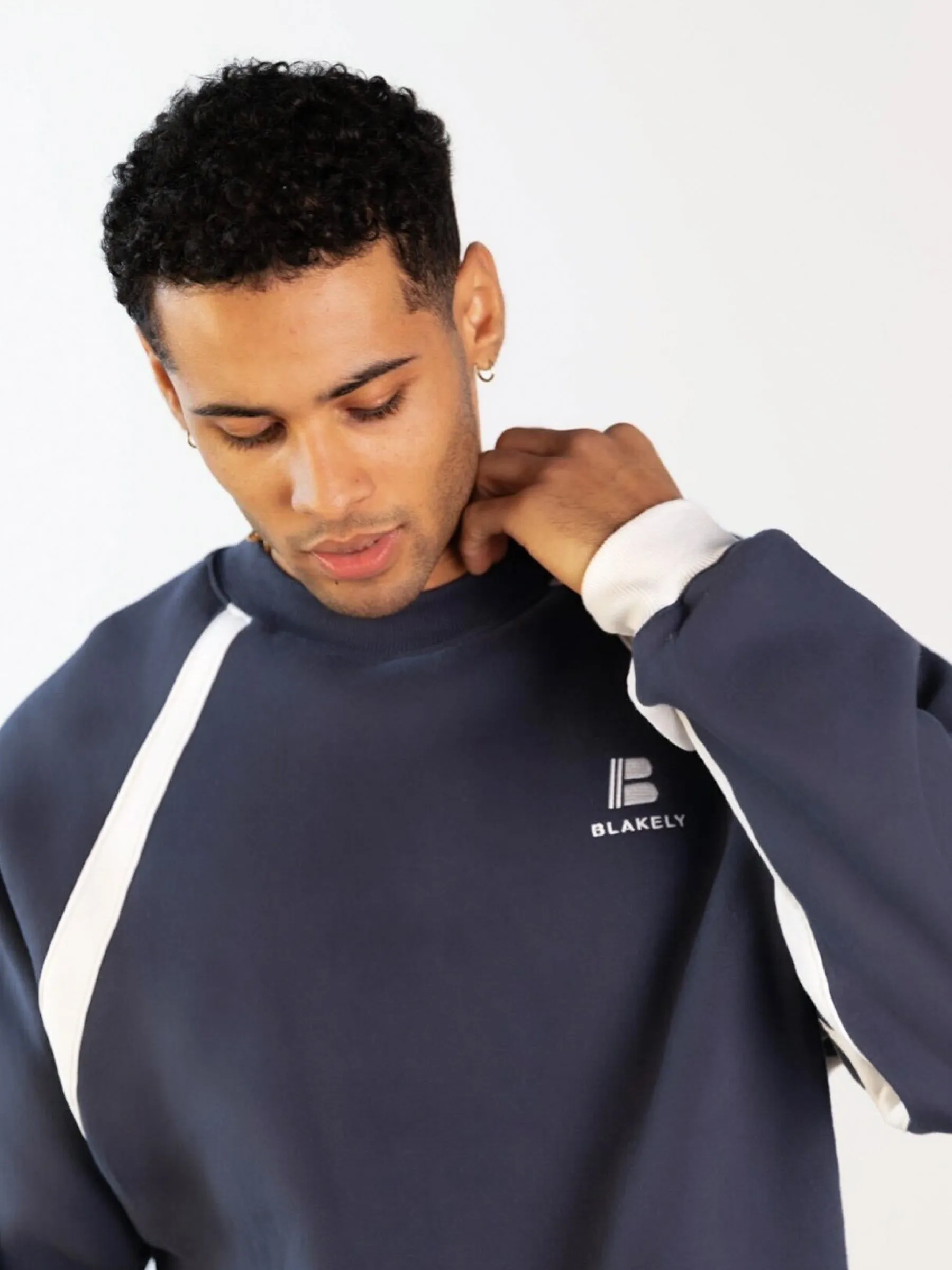 Classic Panel Relaxed Sweater - True Navy