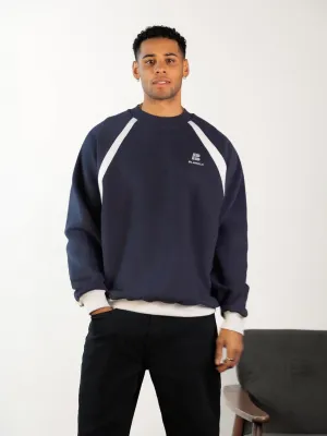 Classic Panel Relaxed Sweater - True Navy
