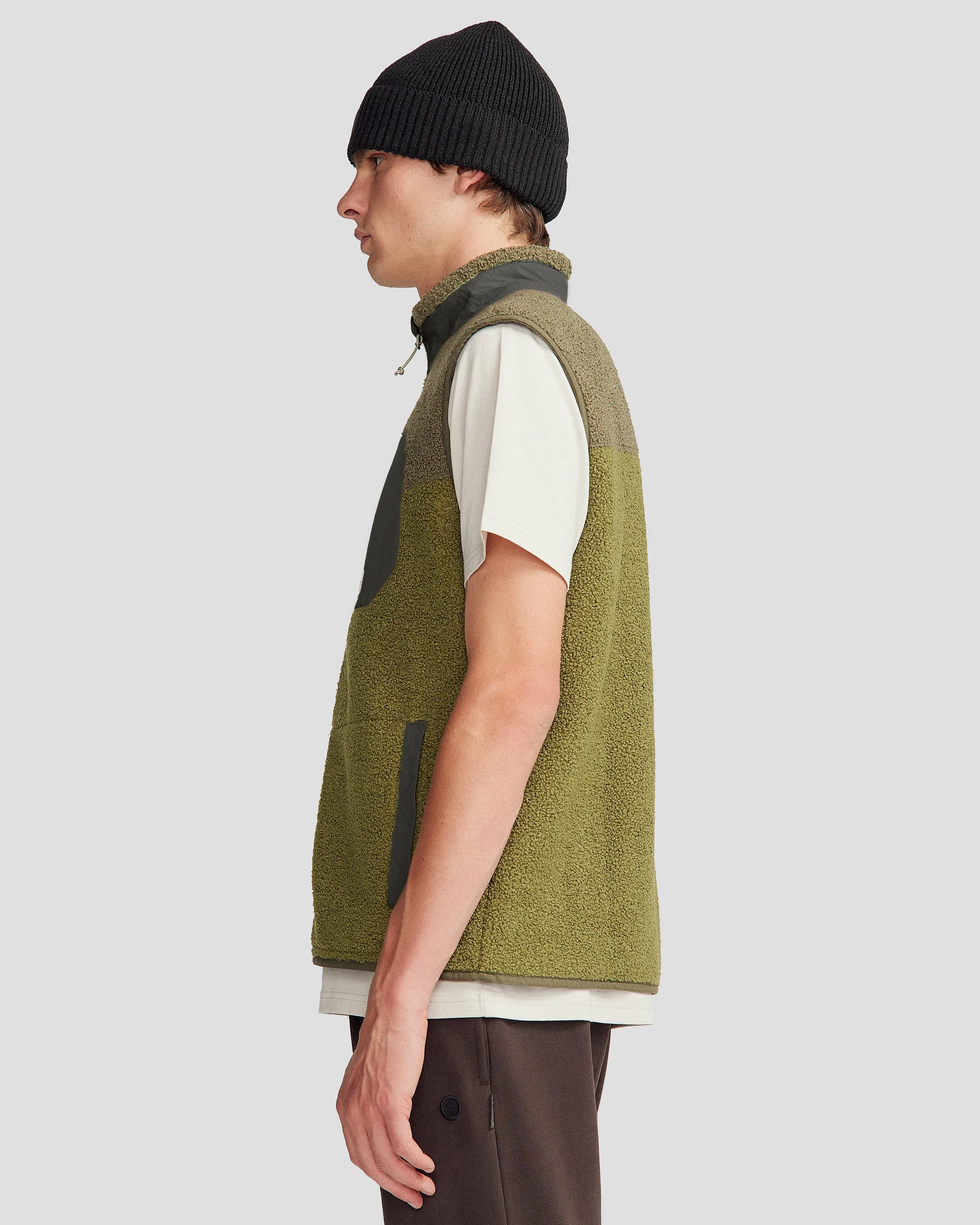 Co-Z High Pile Men's Vest - Light Moss/Dark Fern