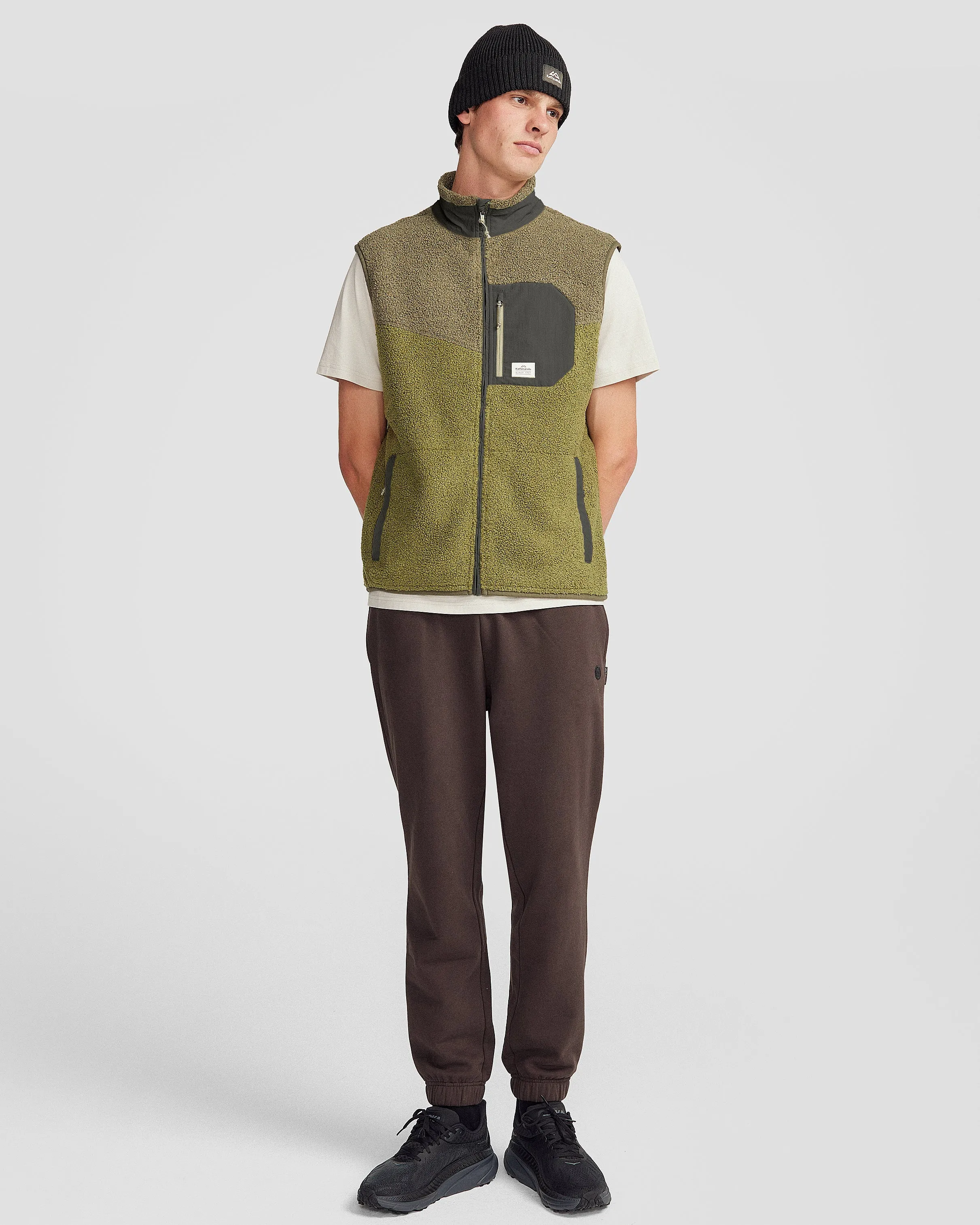 Co-Z High Pile Men's Vest - Light Moss/Dark Fern