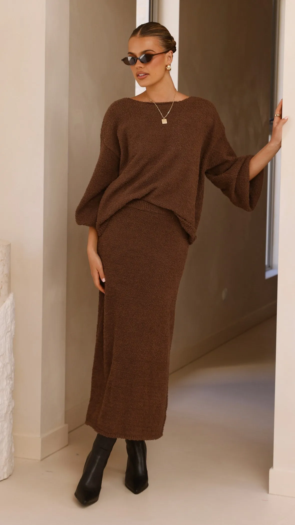 Cohen Knit Jumper - Chocolate