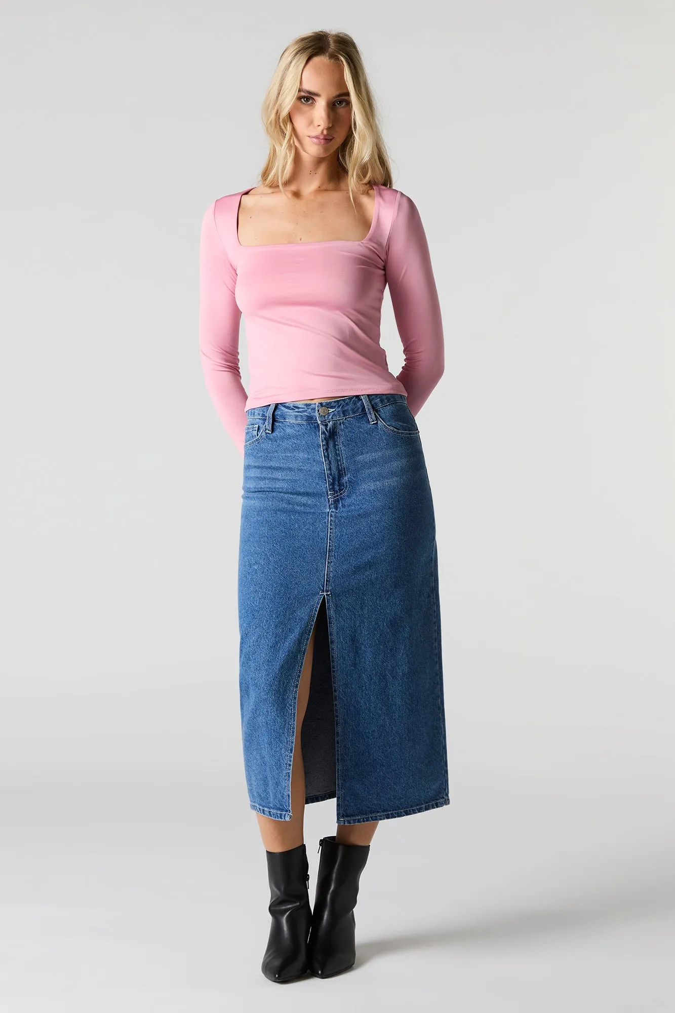 Contour Square Neck Long Sleeve Top