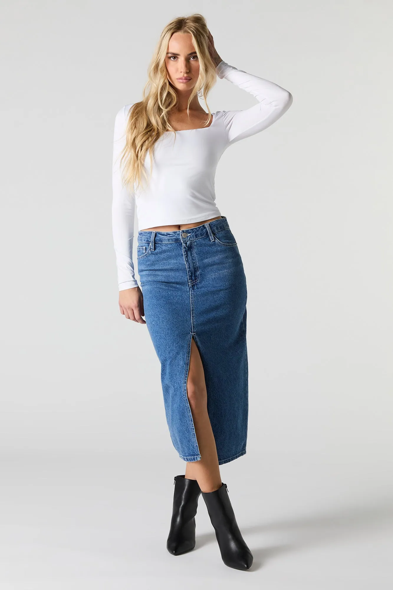 Contour Square Neck Long Sleeve Top