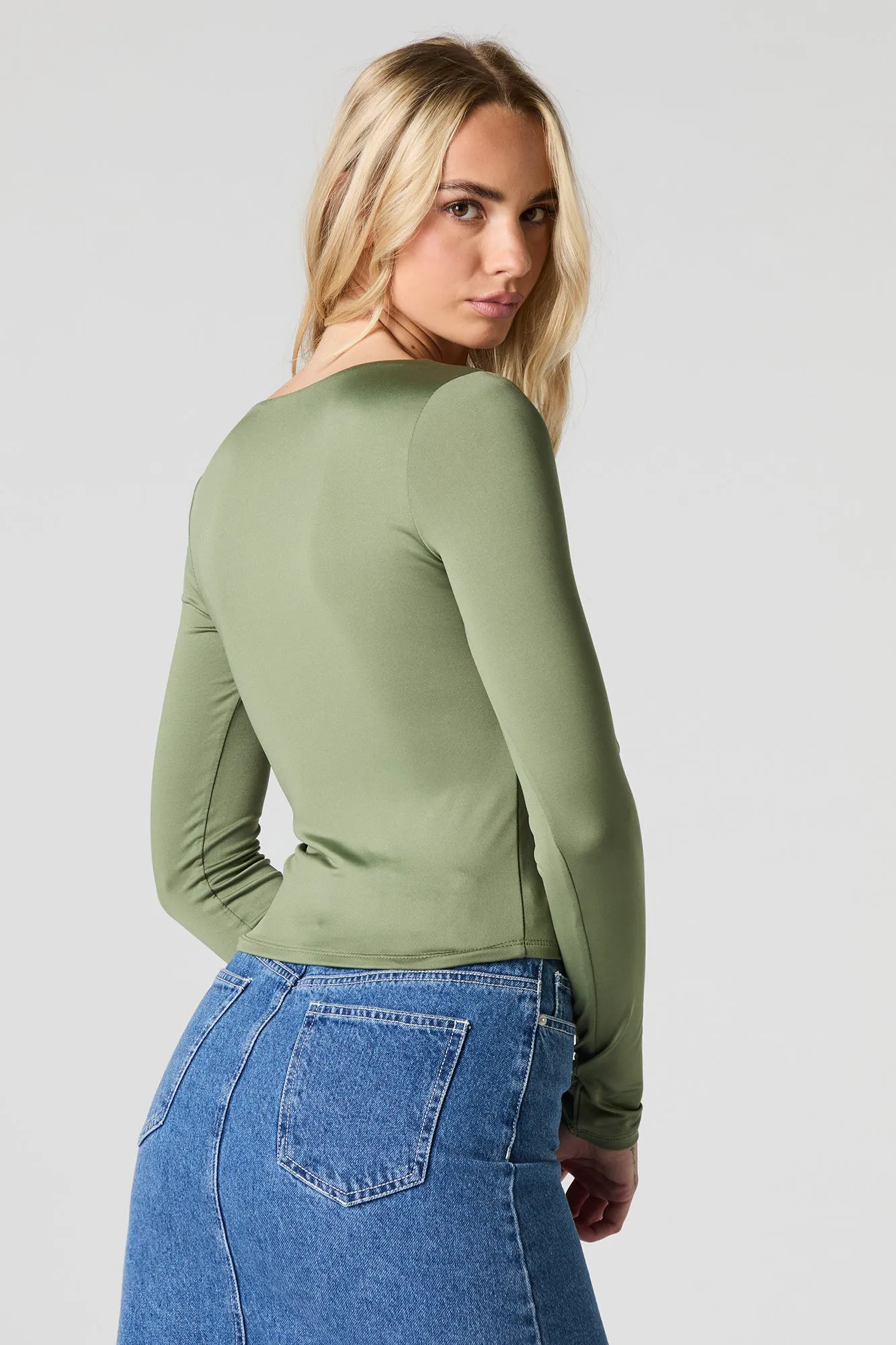 Contour Square Neck Long Sleeve Top