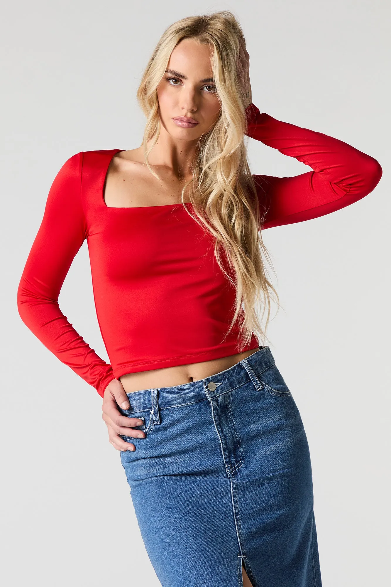 Contour Square Neck Long Sleeve Top