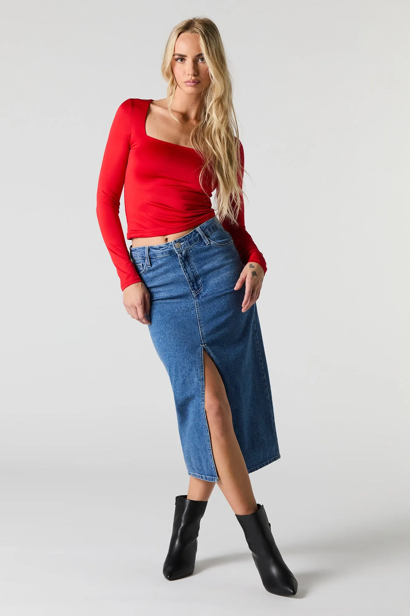 Contour Square Neck Long Sleeve Top
