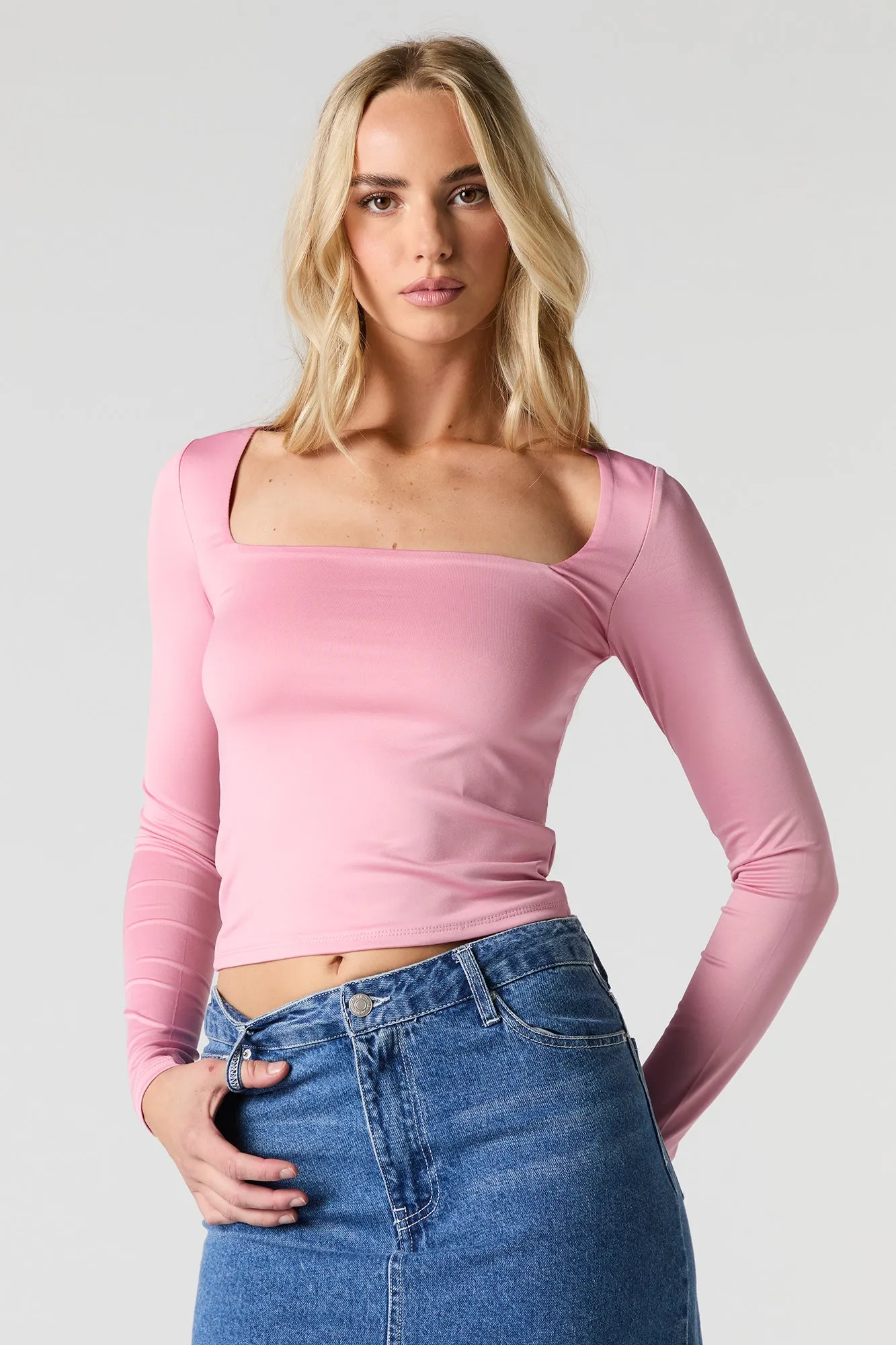 Contour Square Neck Long Sleeve Top