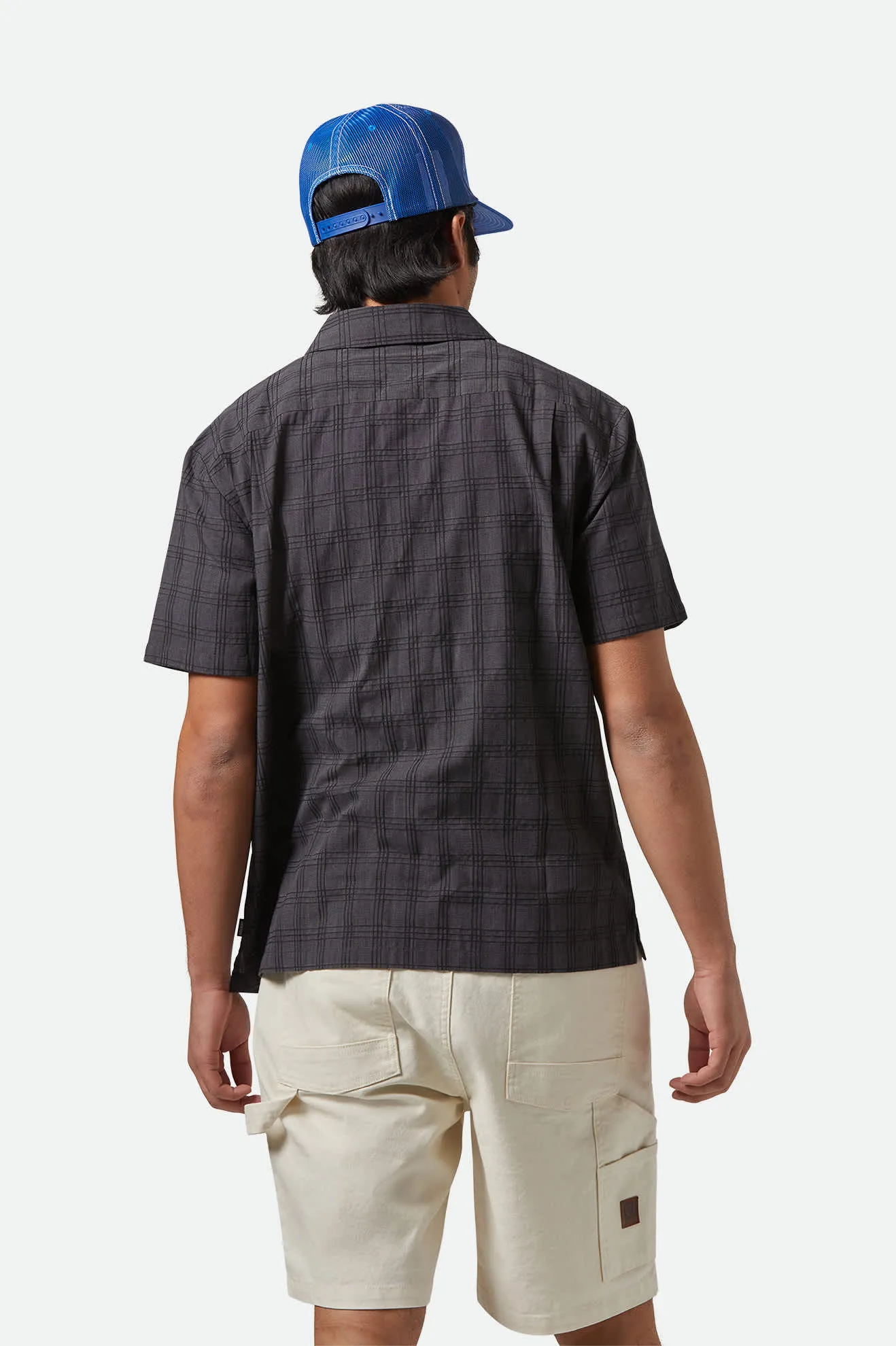 CRU Oxford Plaid Relaxed S/S Shirt - Charcoal/Black Plaid