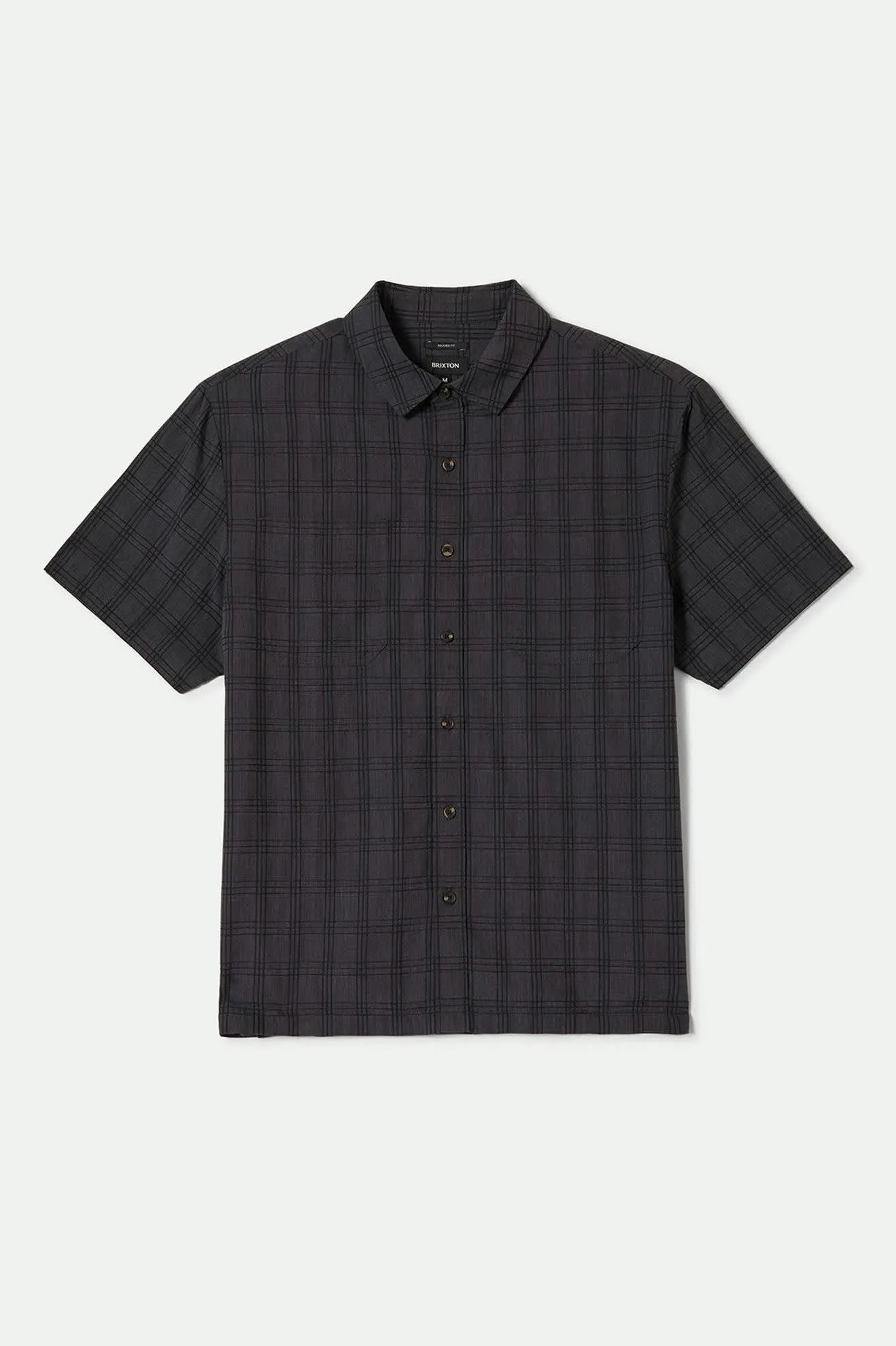 CRU Oxford Plaid Relaxed S/S Shirt - Charcoal/Black Plaid